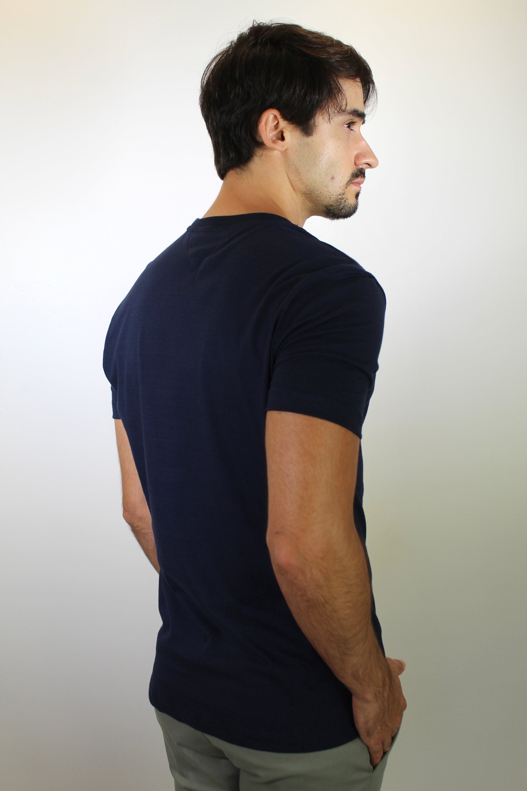 Camiseta TH N.Y.C Script Signature Side - Azul Marinho