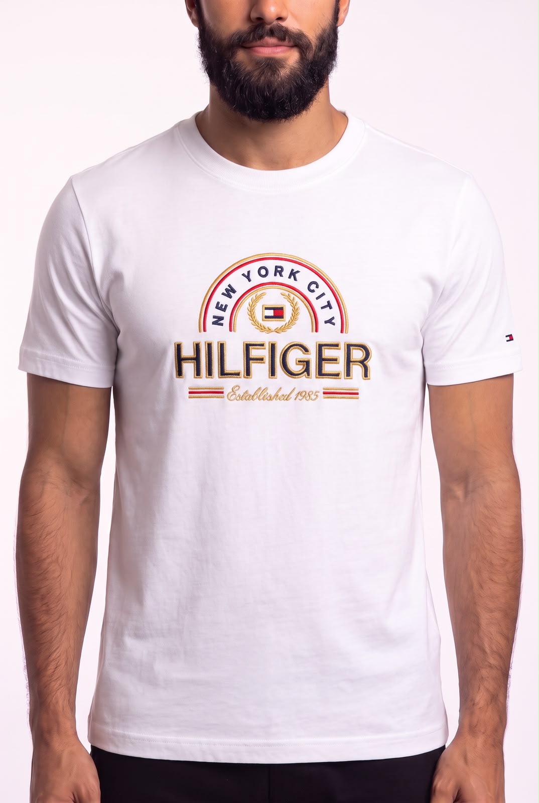Camiseta TH Rockaway Crest Vintage - Off White