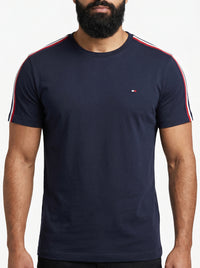 Camiseta TH Shoulder Stripe - Azul Marinho