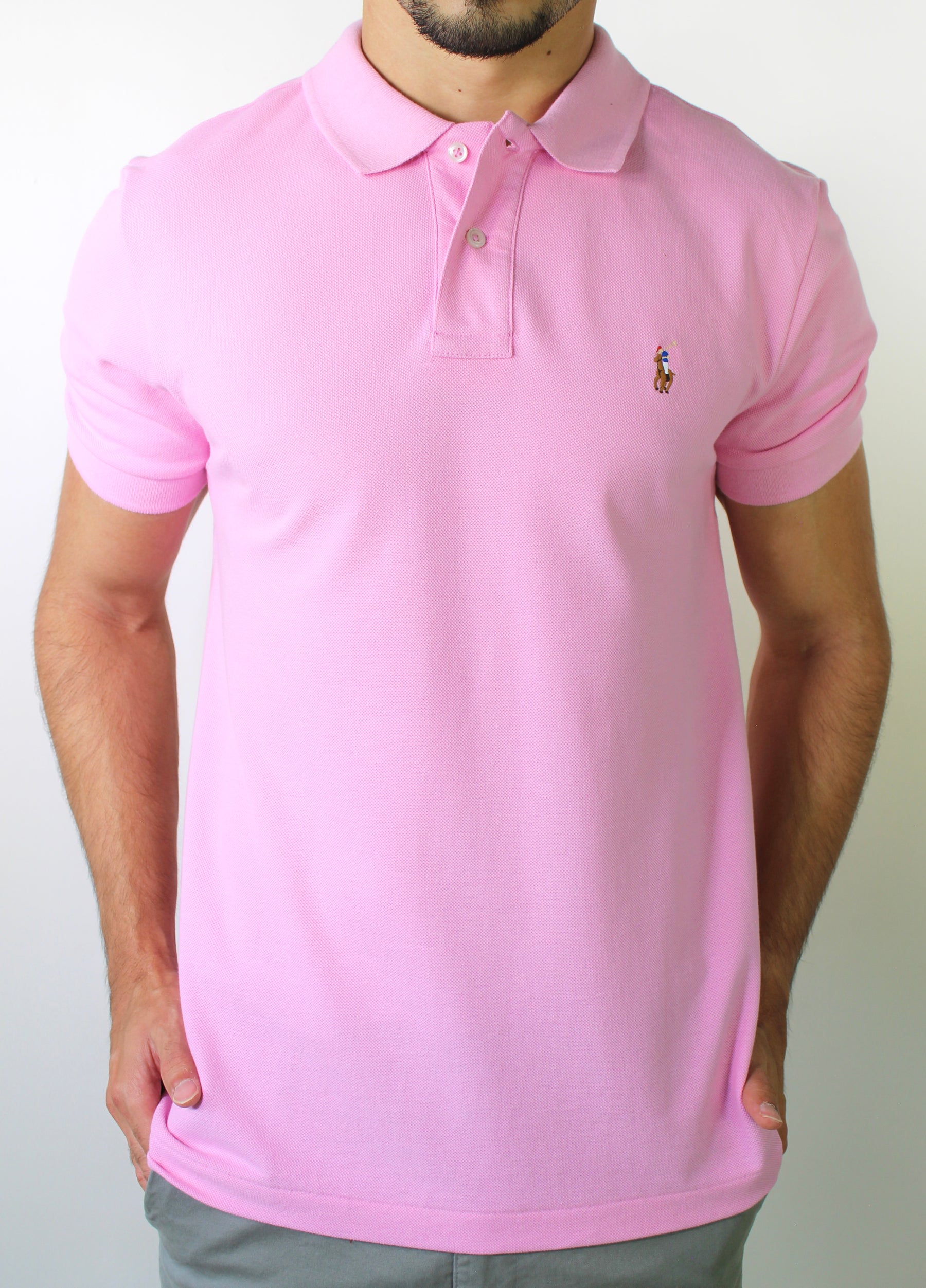 Camisa Gola Polo RL - Rosa Small Pony Colorido