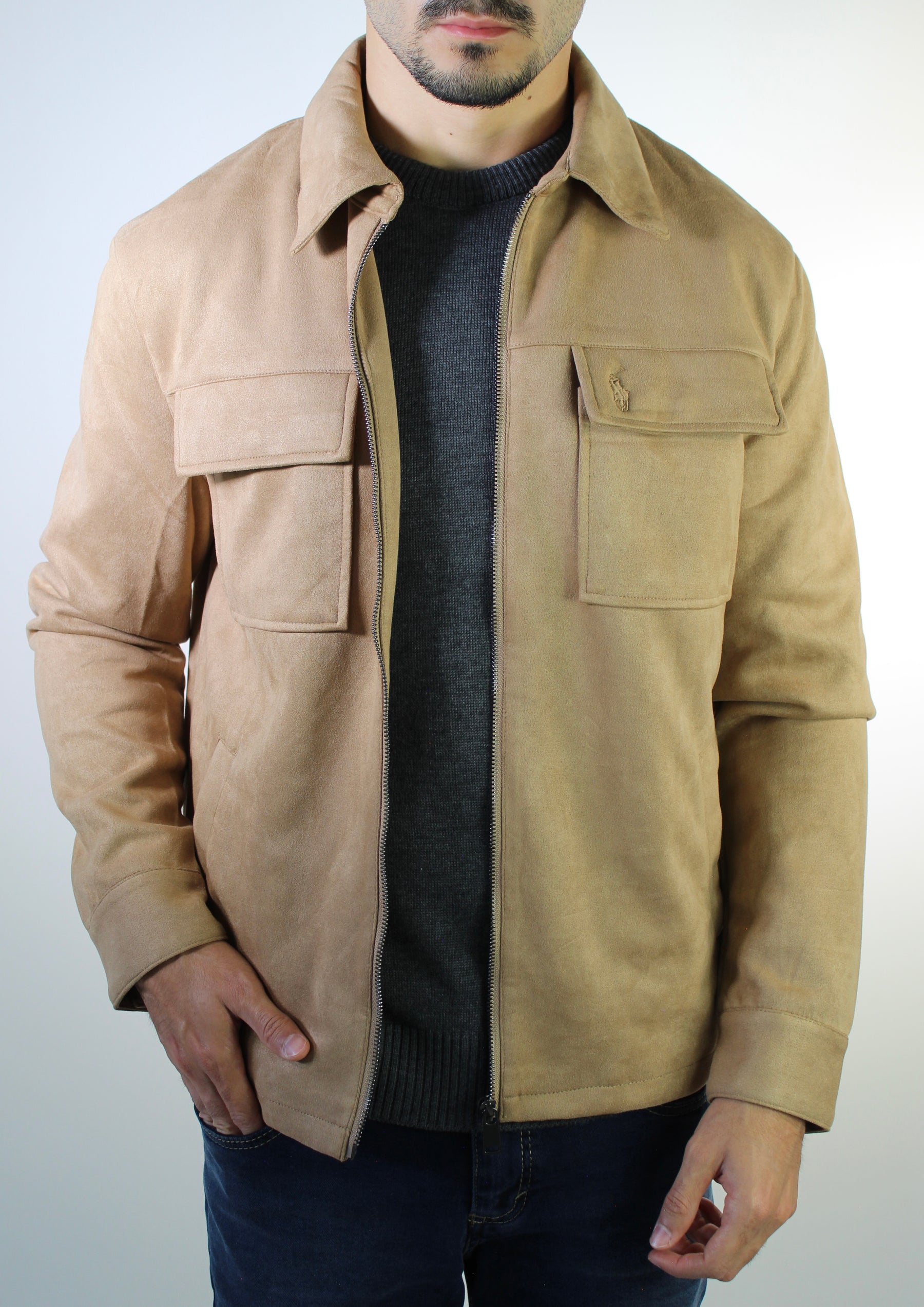Jaqueta Suede RL Cargo - Cáqui