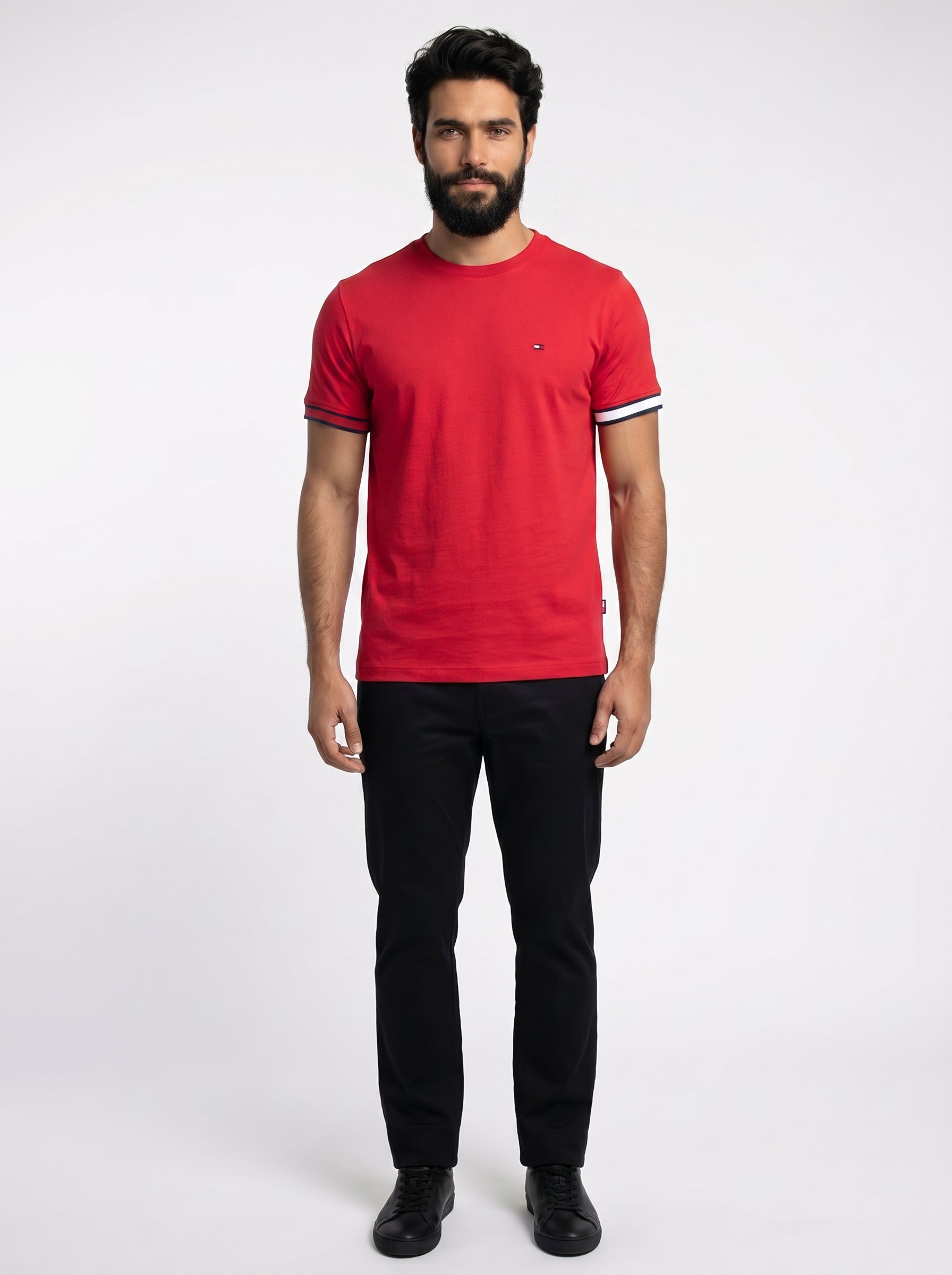 Camiseta TH Minimalist Sleeve Stripe - Vermelha