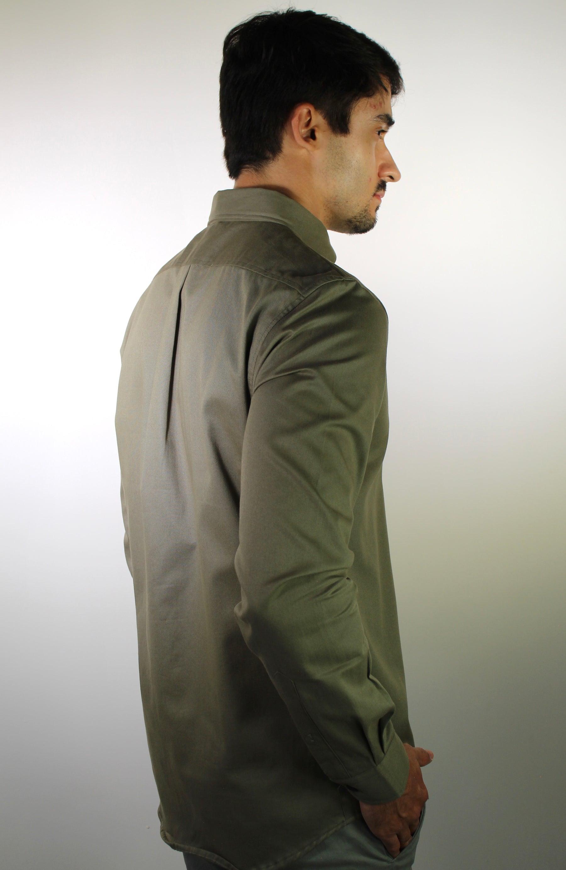 Camisa Social LCT Signature Manga Longa - Verde Army