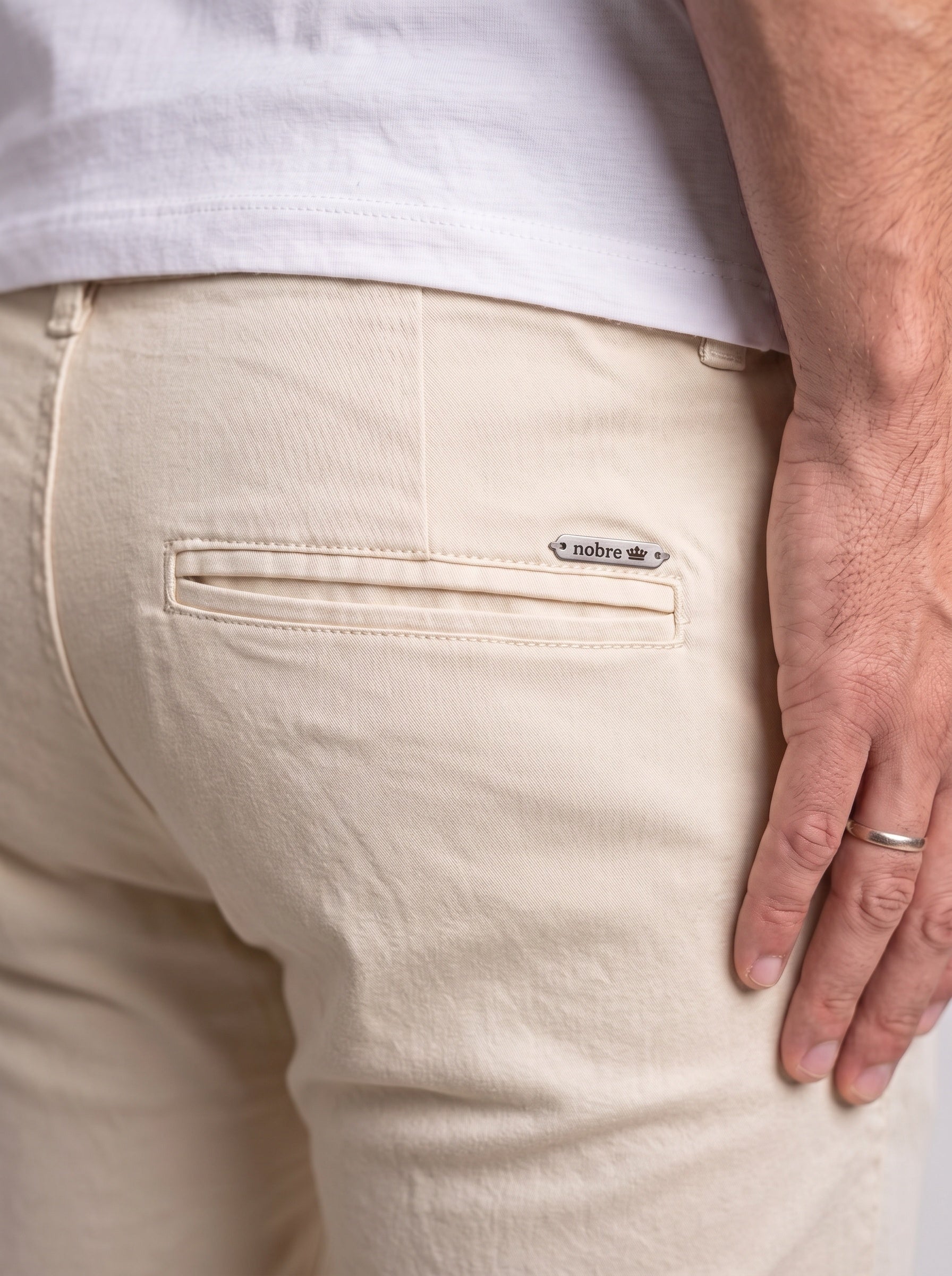 Calça Sarja Nobre Men - Creme
