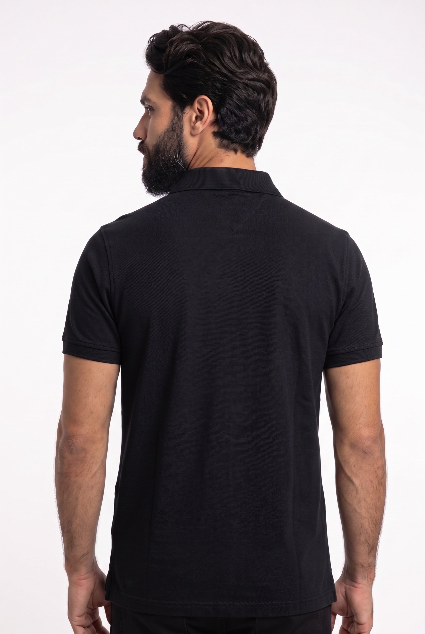 Camisa Gola Polo TH Statement Line - Preta