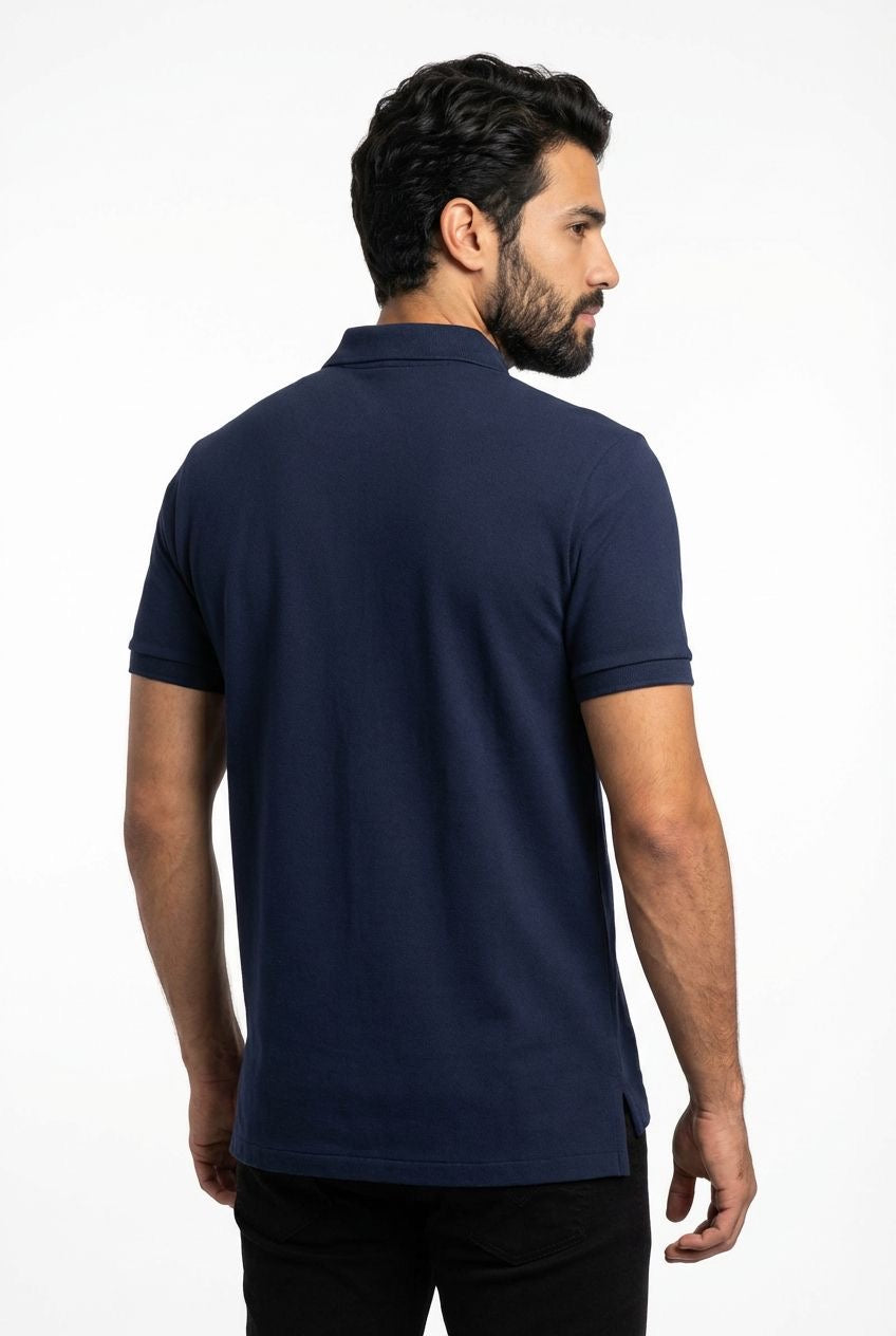 Camisa Gola Polo RL - Azul Marinho Small Pony Vermelho