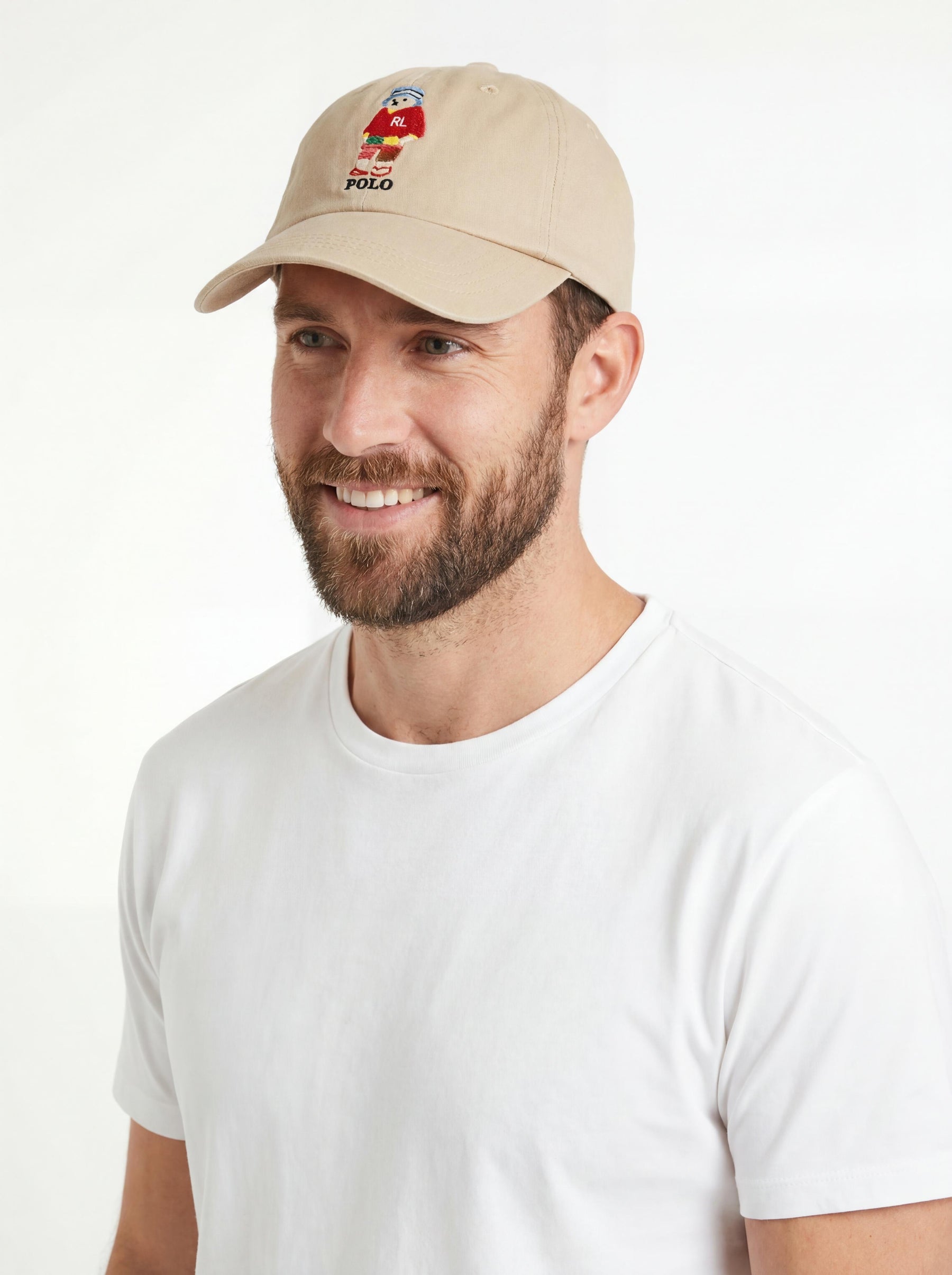 Boné Polo RL Summer Style Bear - Creme