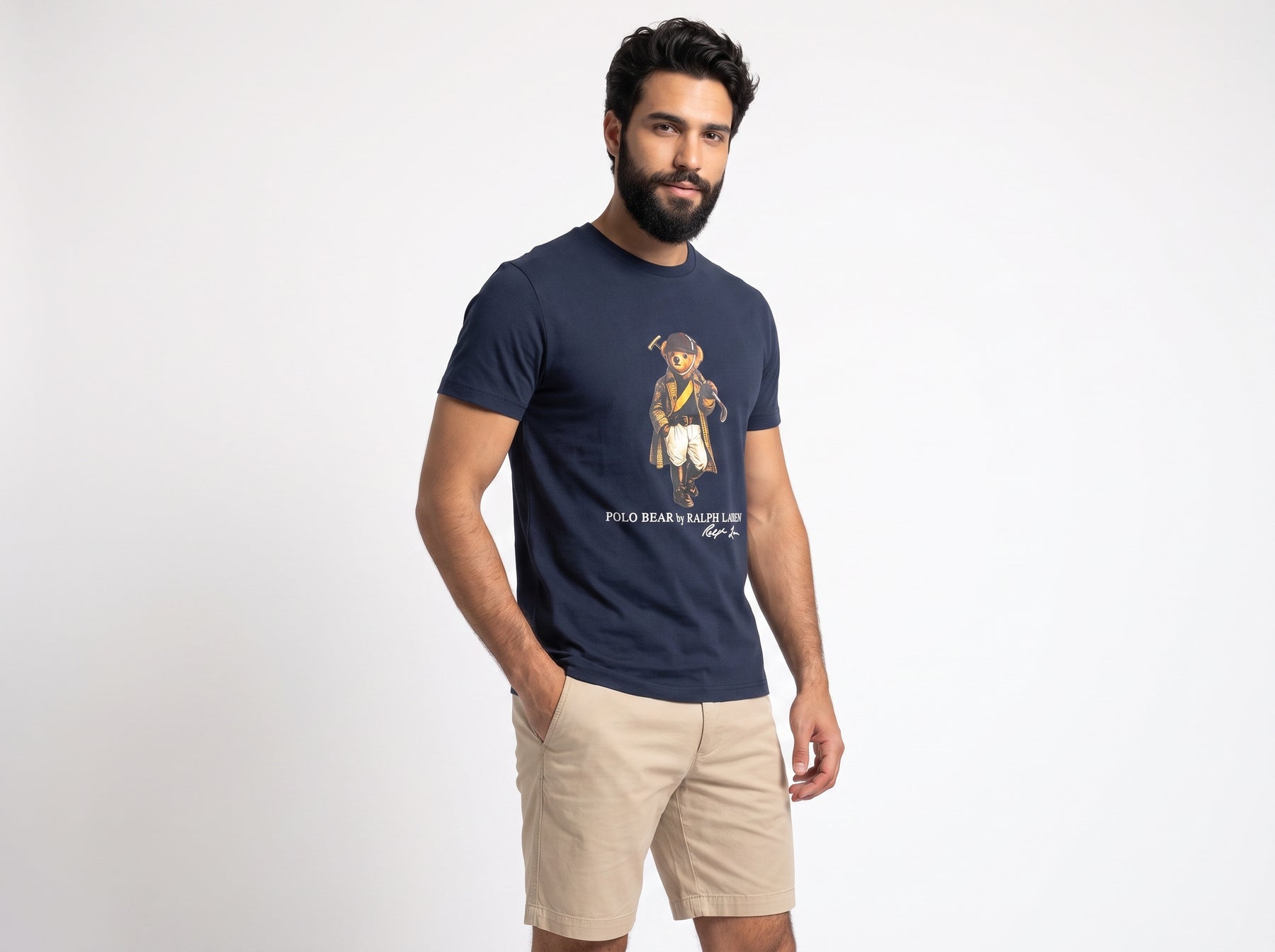 Camiseta RL Iconic Bear Polo Club - Azul Marinho
