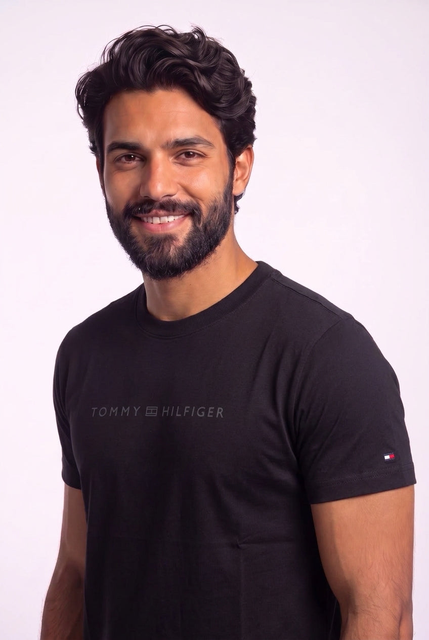 Camiseta TH Shelter Meadow Night Line - Preta