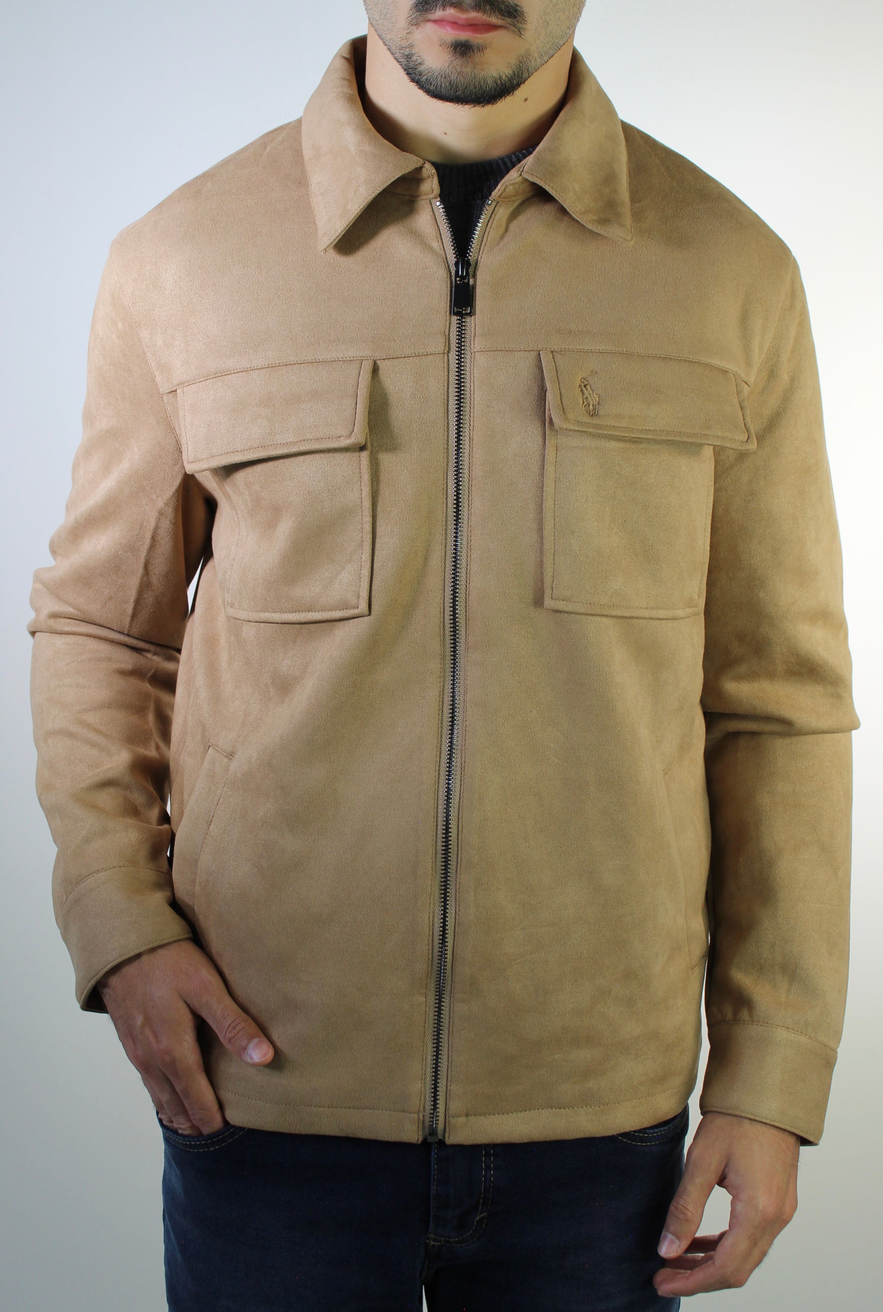 Jaqueta Suede RL Cargo - Cáqui