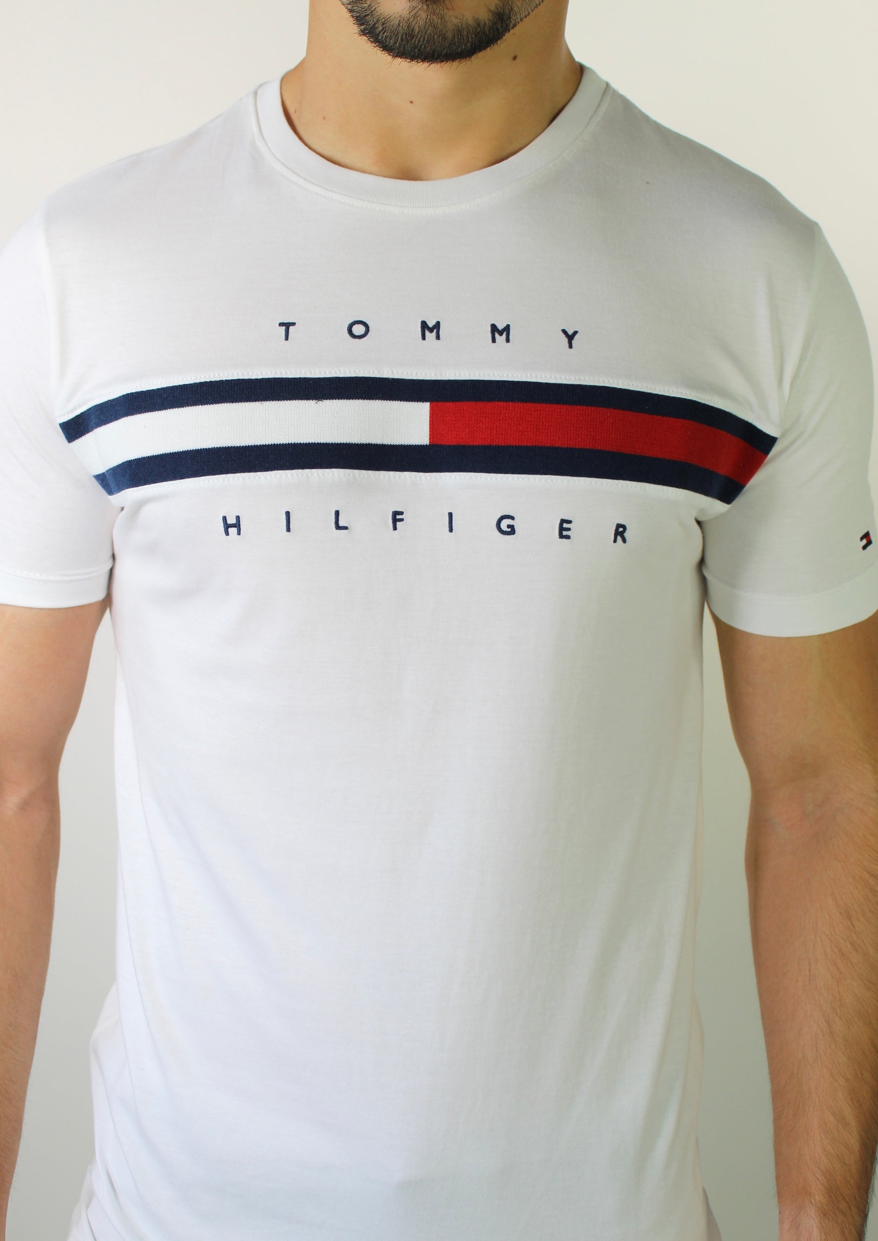 Camiseta TH Flag Stripe - Branca