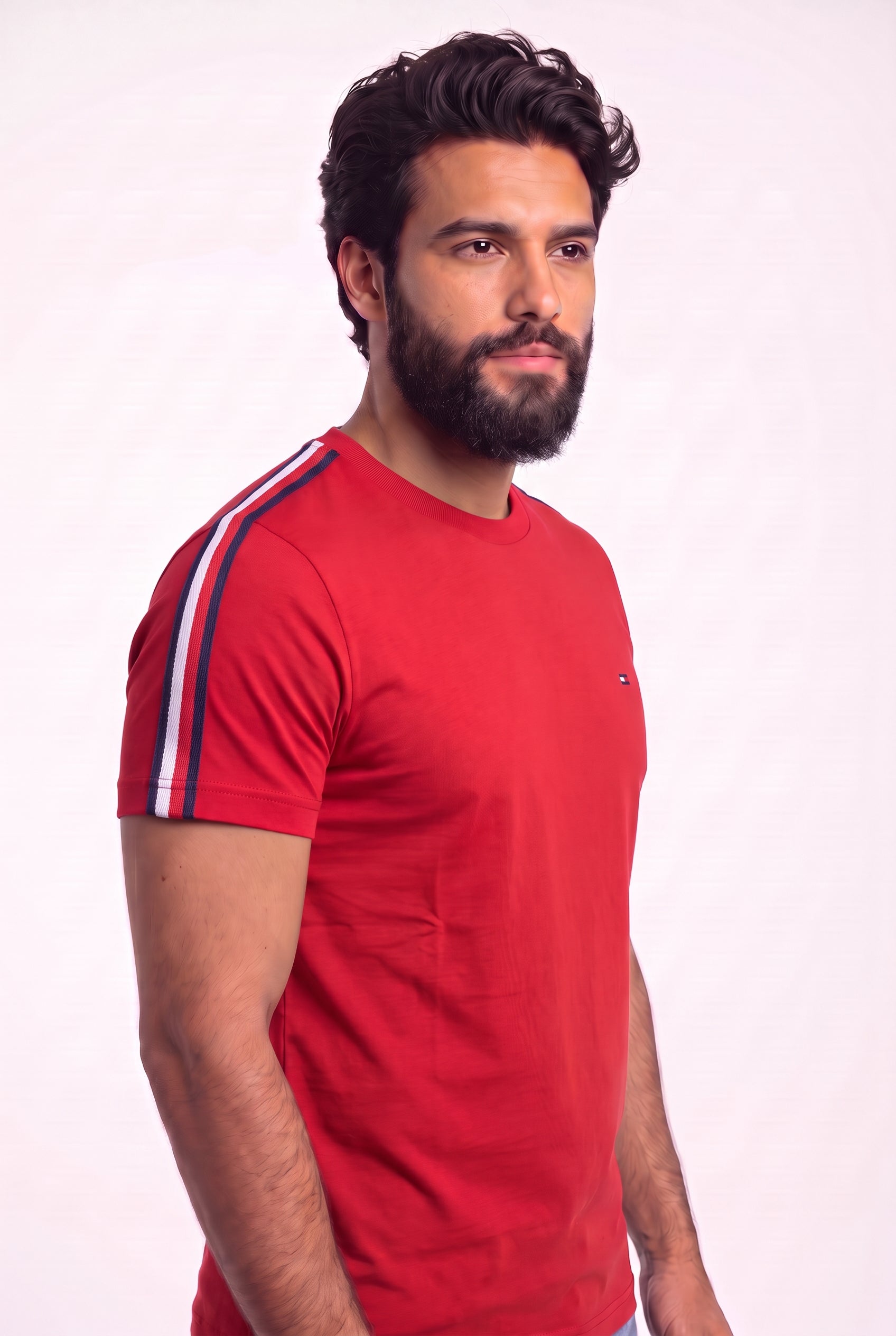 Camiseta TH Shoulder Stripe - Vermelha