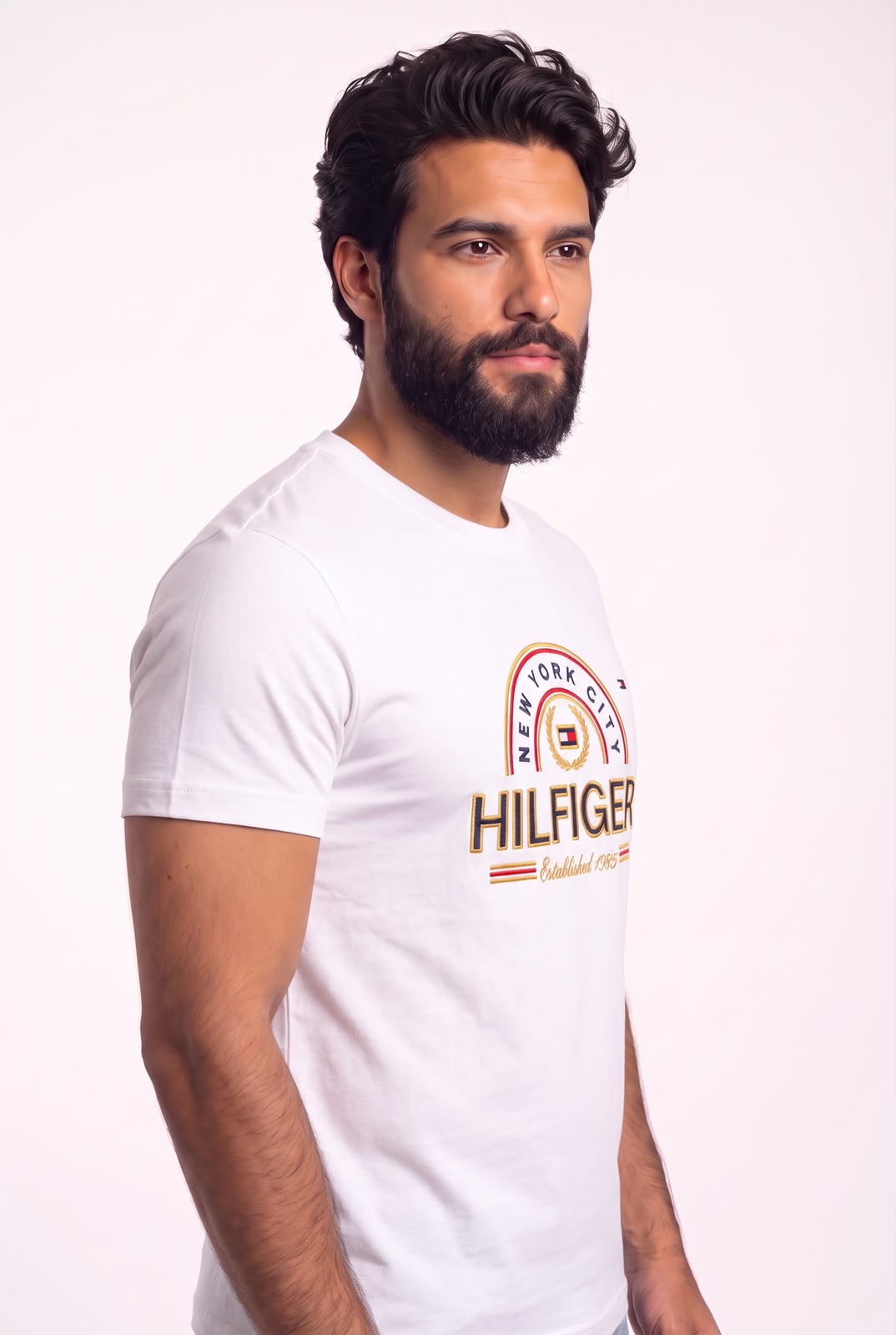 Camiseta TH Rockaway Crest Vintage - Off White