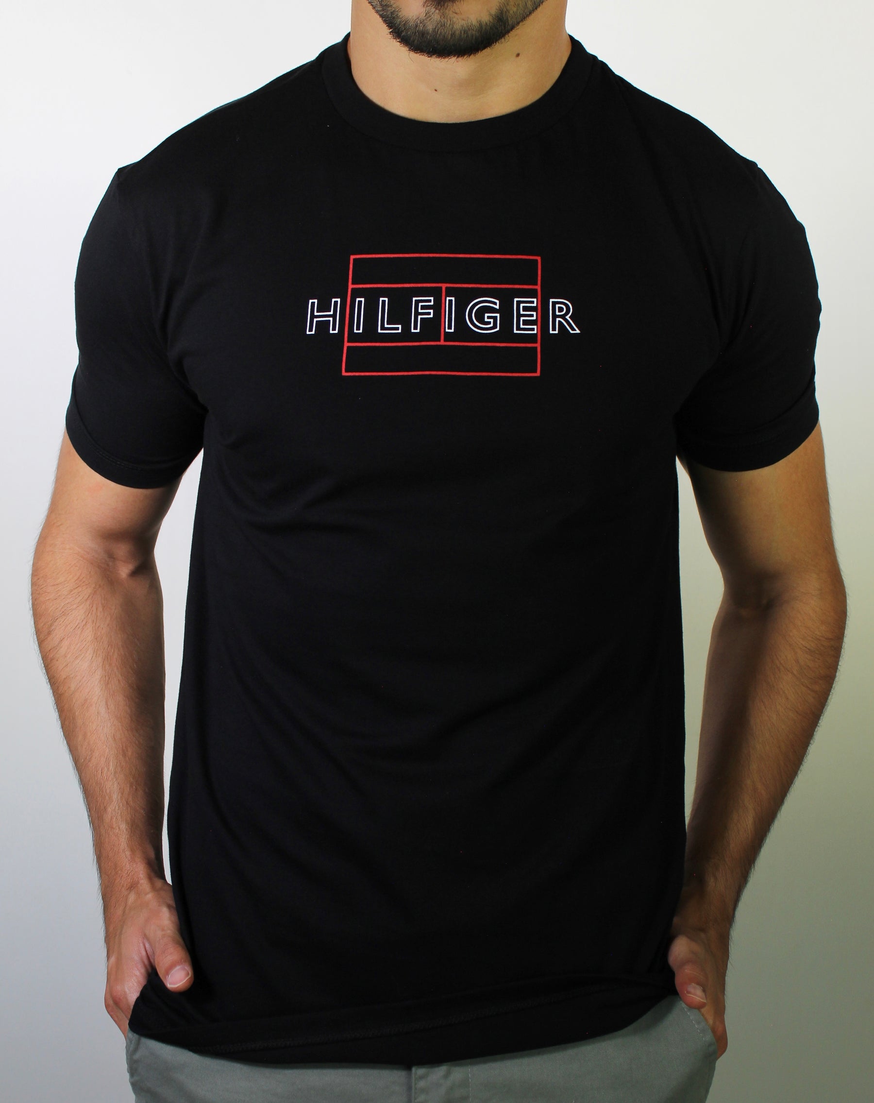 Camiseta TH Flag Frame Outline Tee - Preta