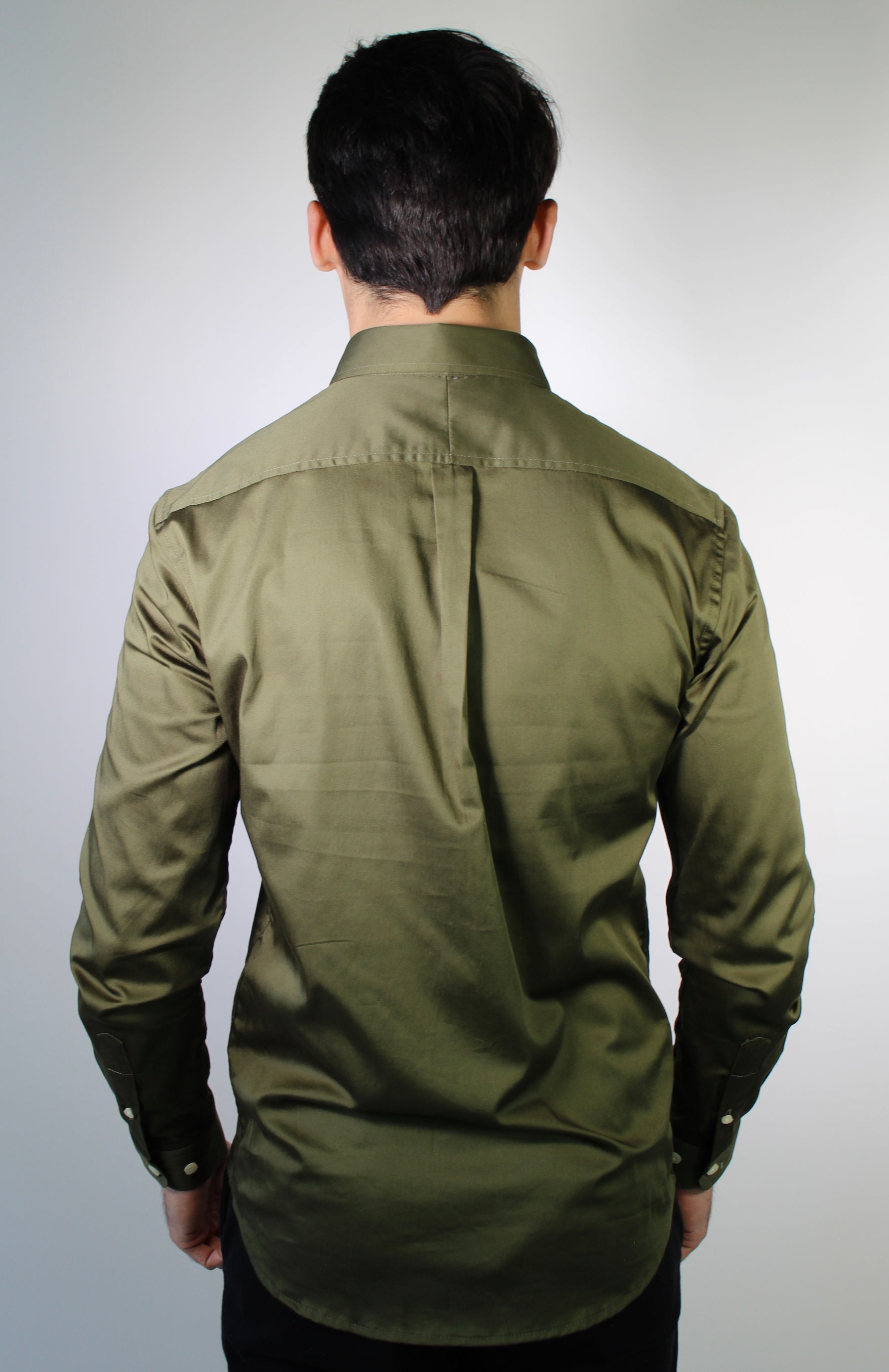 Camisa Social RL Acetinada Manga Longa - Verde Musgo