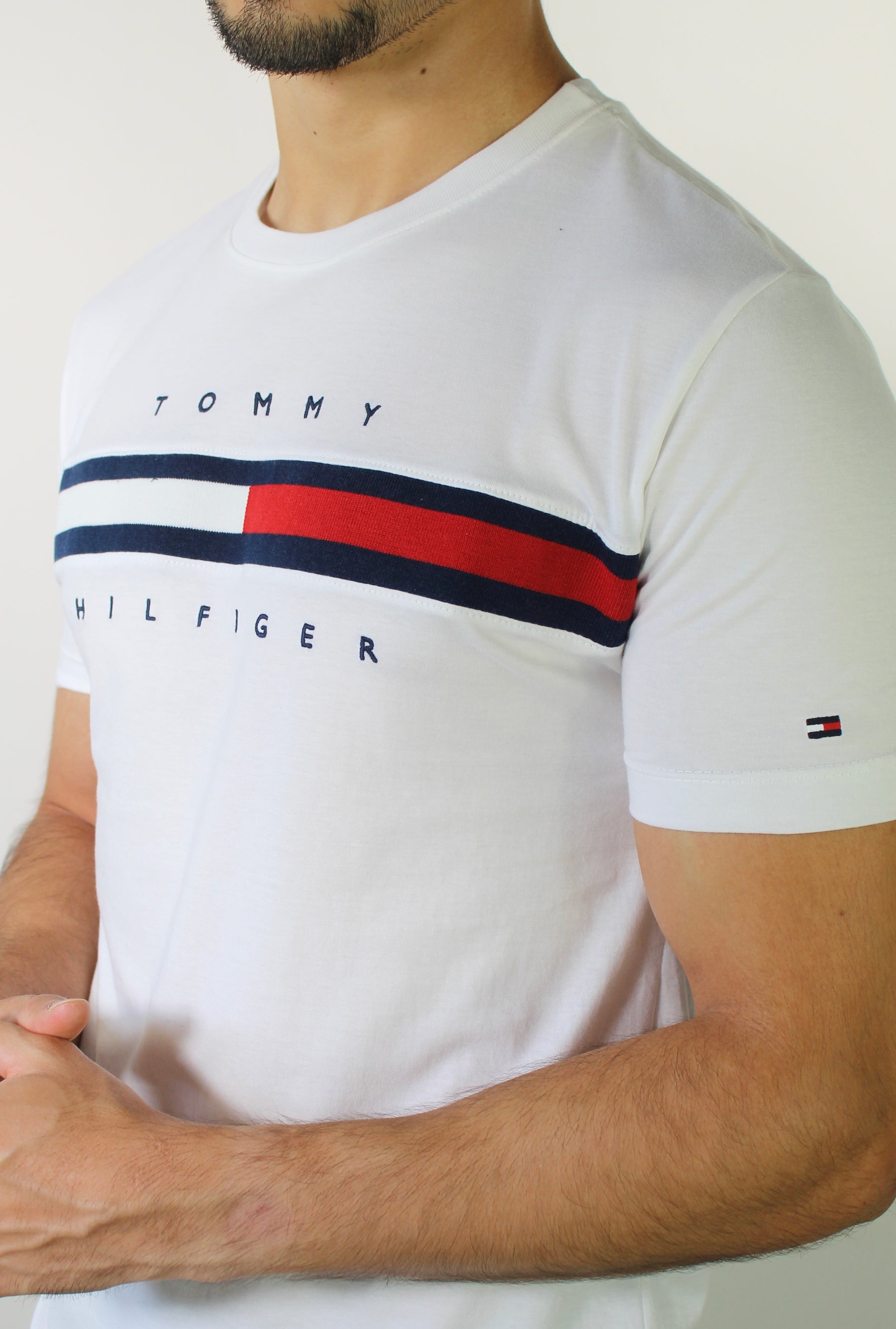 Camiseta TH Flag Stripe - Branca