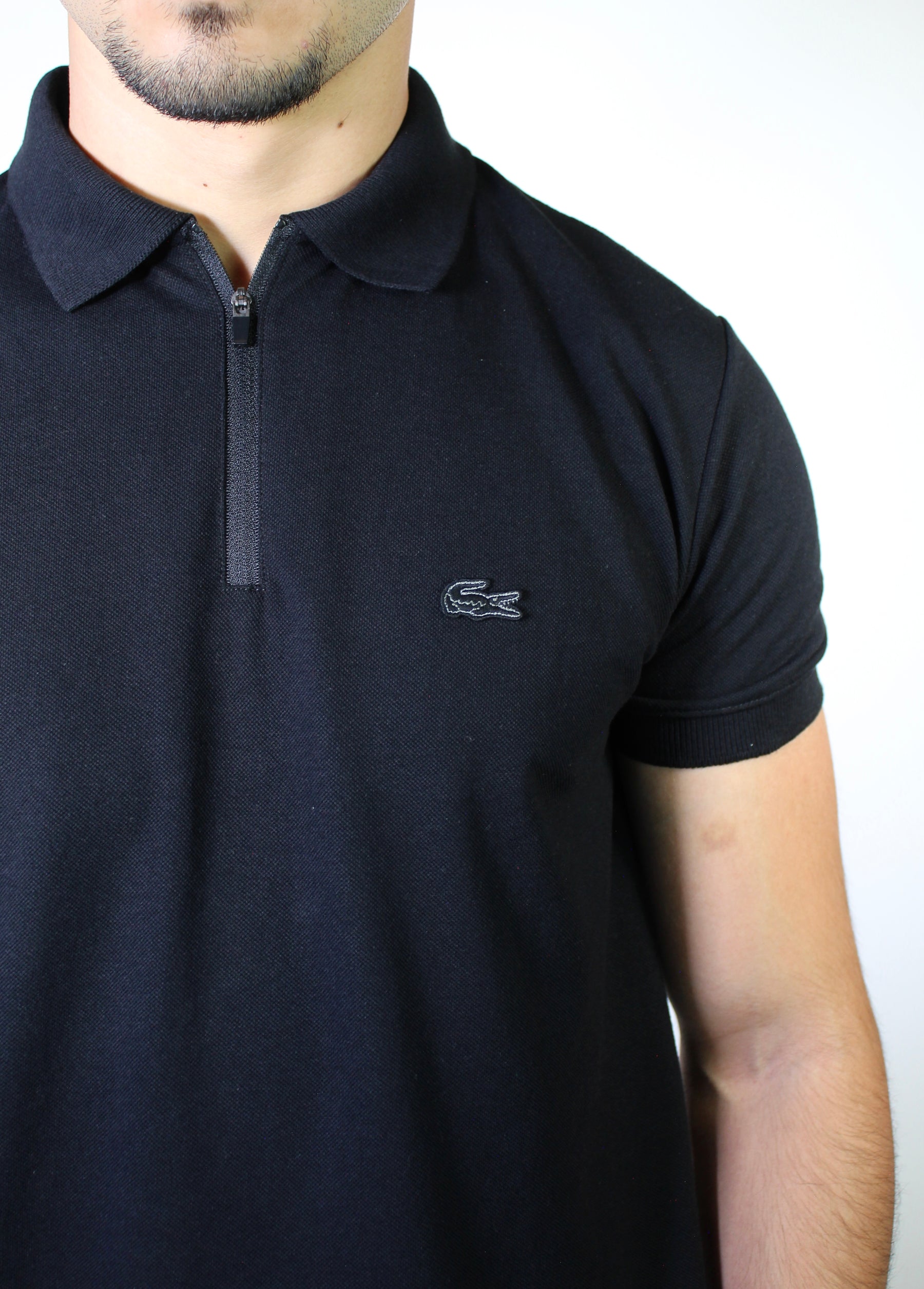 Camisa Gola Polo LCT Front Zipper - Preta