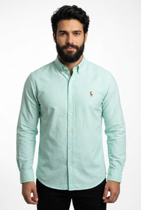 Camisa Social Lisa RL Manga Longa - Verde Água