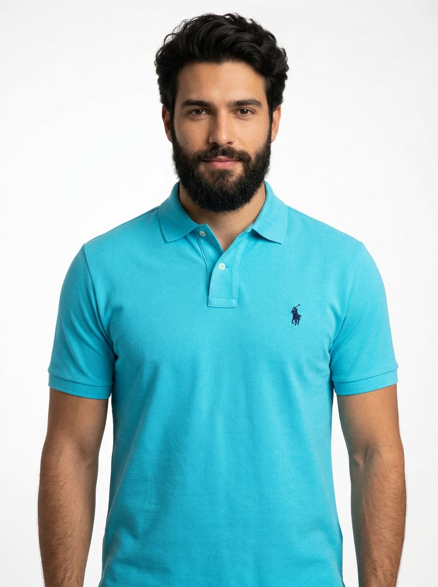 Camisa Gola Polo RL - Azul Capri Small Pony Azul