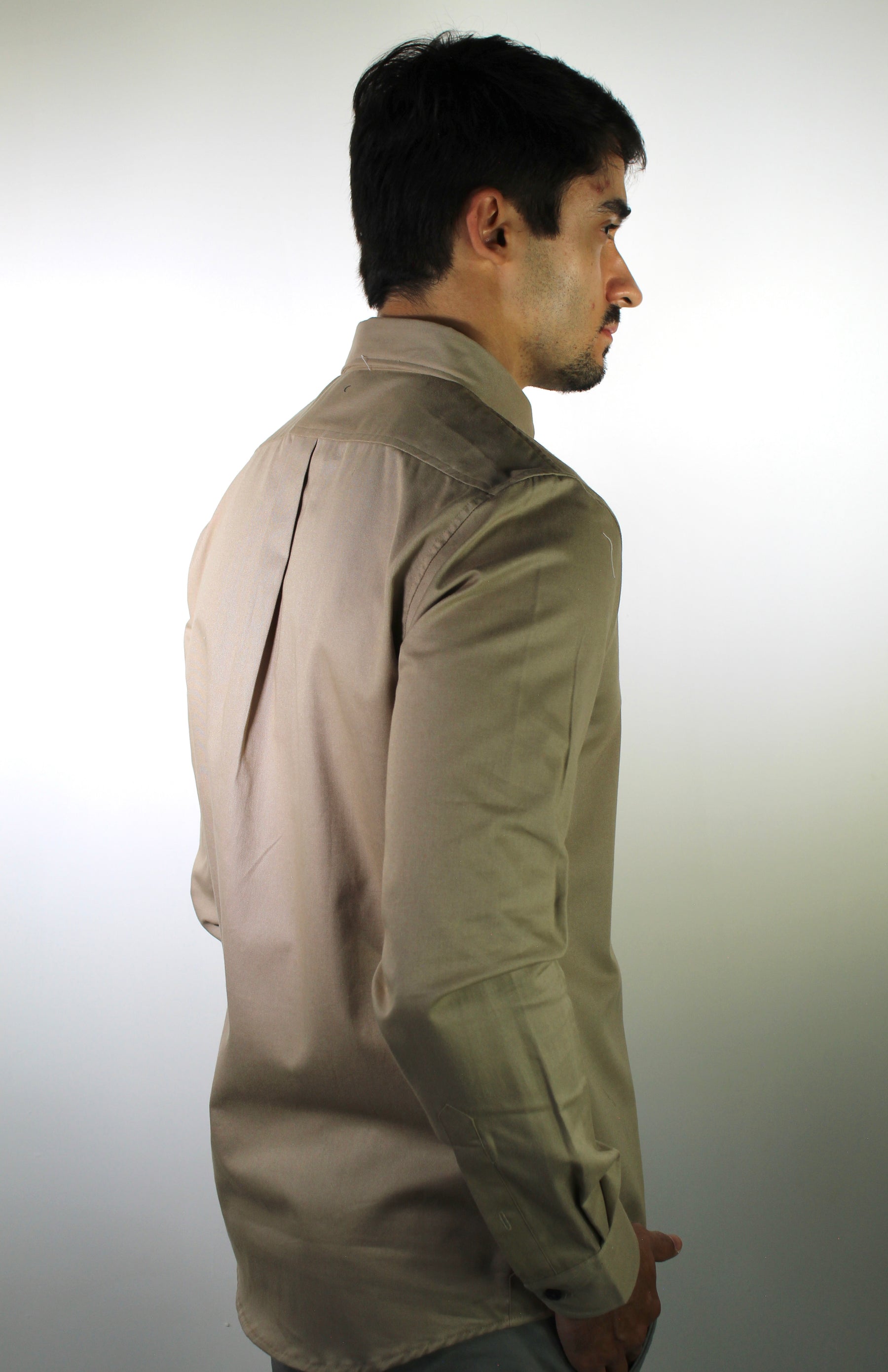 Camisa Social LCT Signature Manga Longa - Cáqui