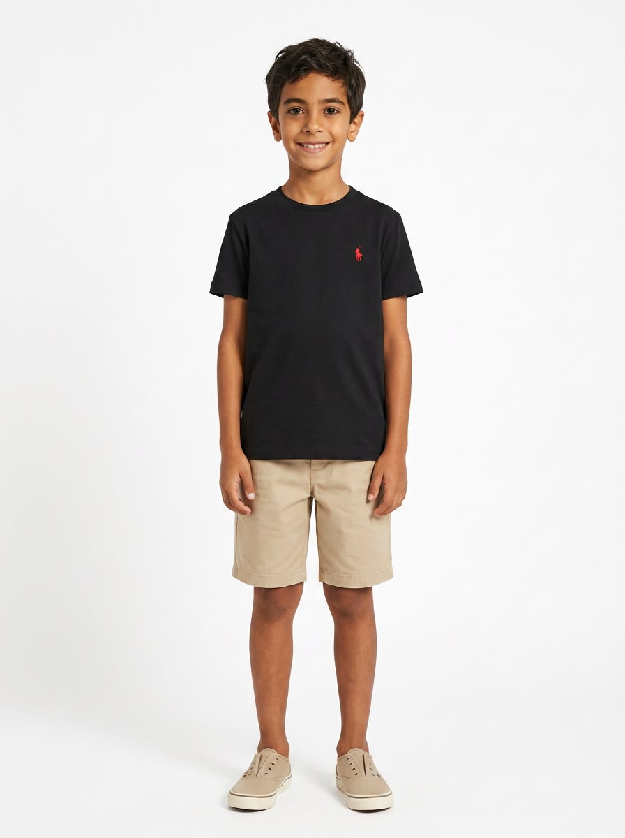 Camiseta RL Classic Infantil - Preta Small Pony Vermelho