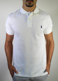 Camisa Gola Polo RL - Branca Small Pony Azul Marinho