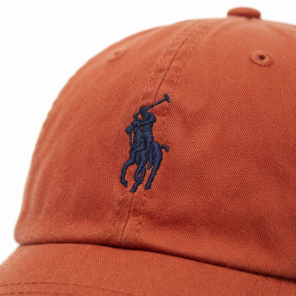 Boné Polo RL Classic - Laranja Small Pony Azul Royal