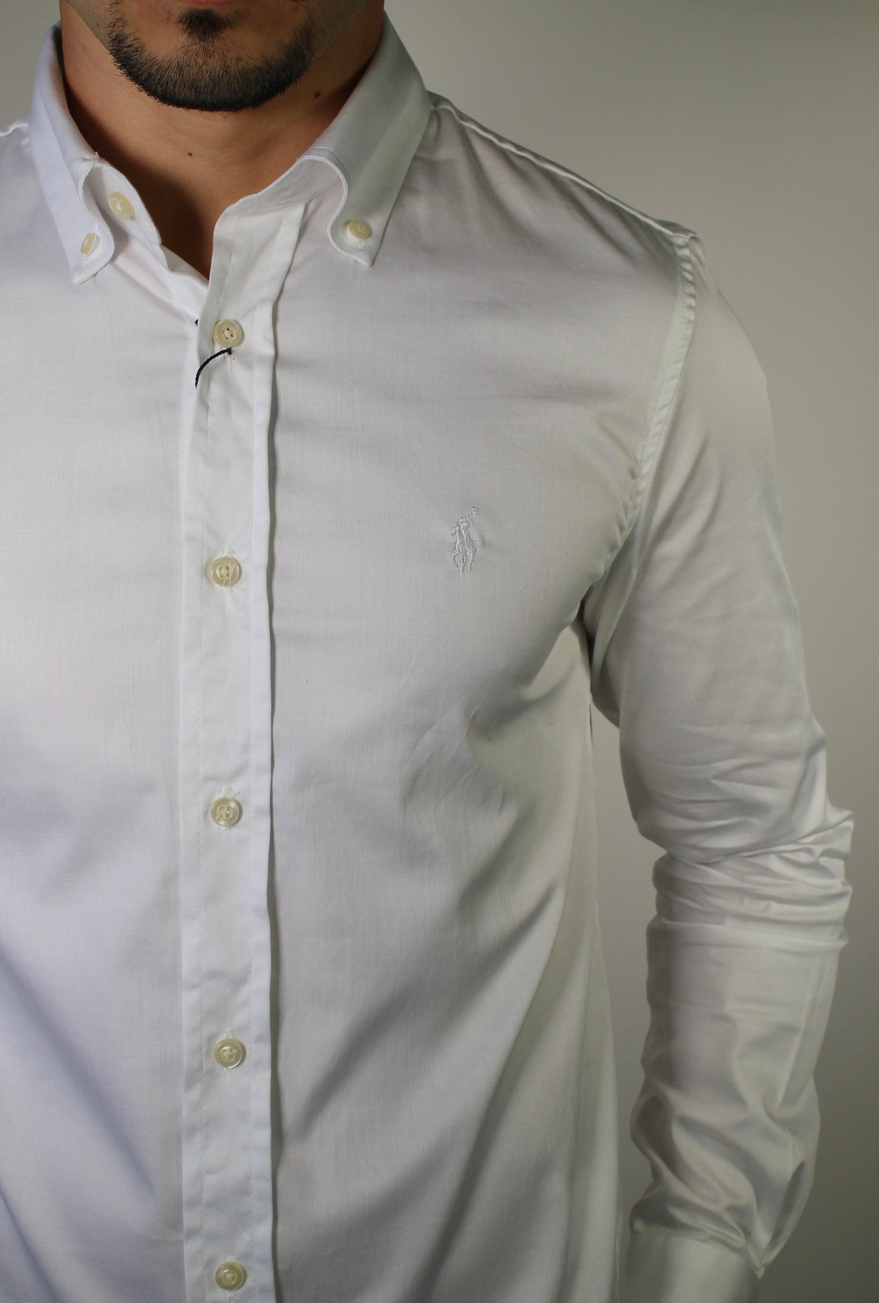 Camisa Social RL Acetinada Manga Longa - Branca