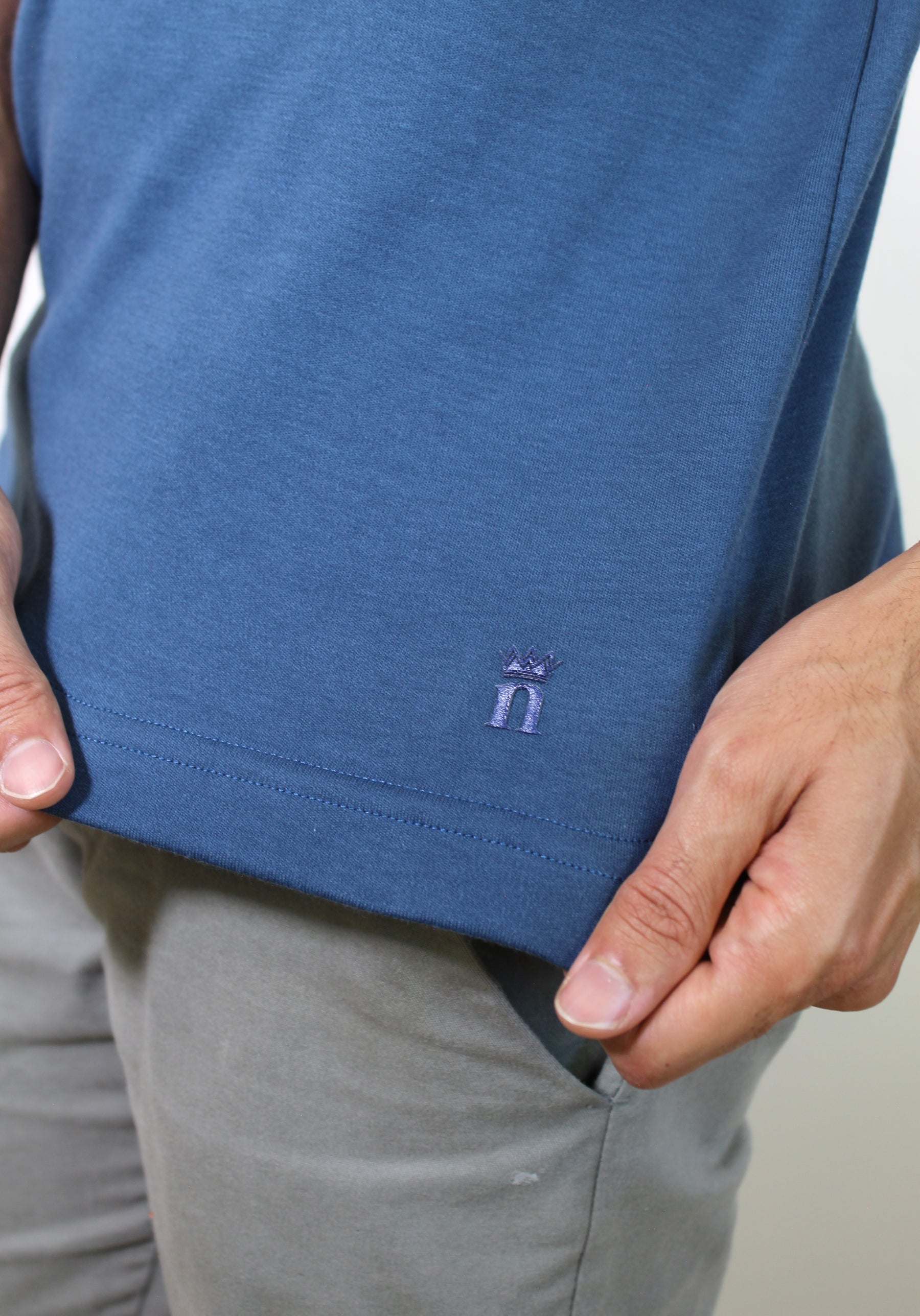 Camiseta Gola Midi Nobre Men - Azul Petróleo