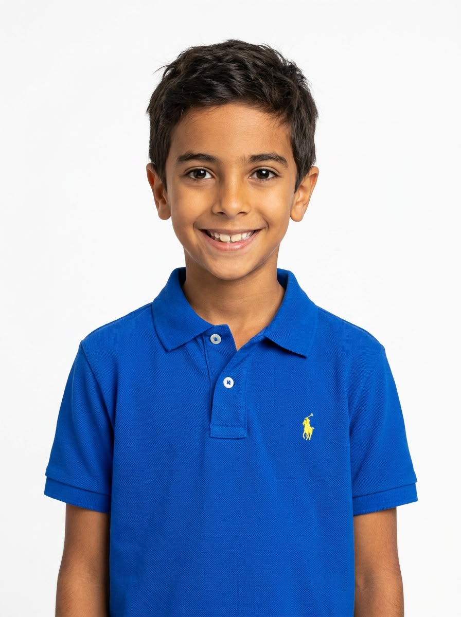 Camisa Gola Polo Infantil RL - Azul Royal Small Pony Amarelo