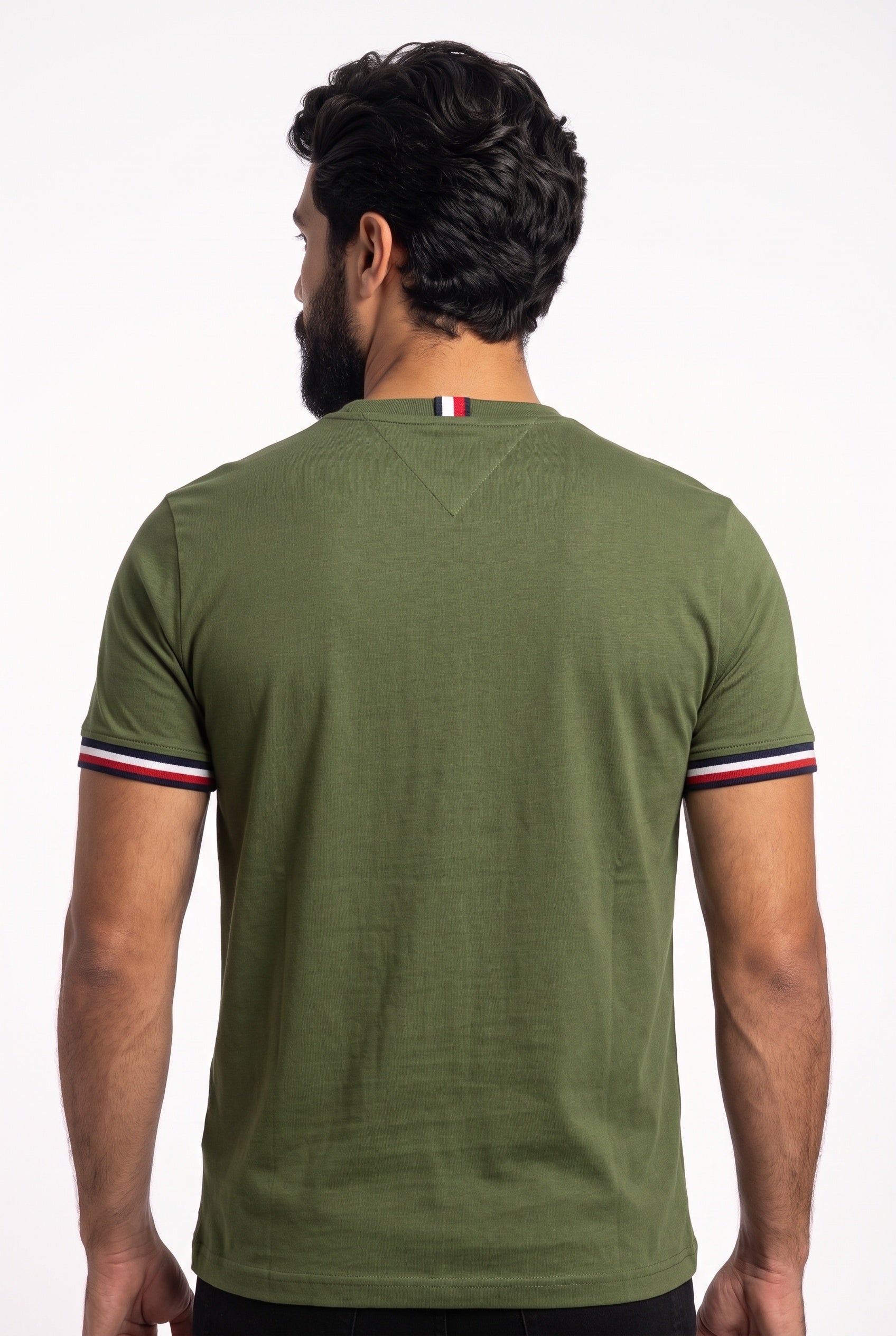 Camiseta TH Est. 1985 Band Sleeve - Verde Musgo