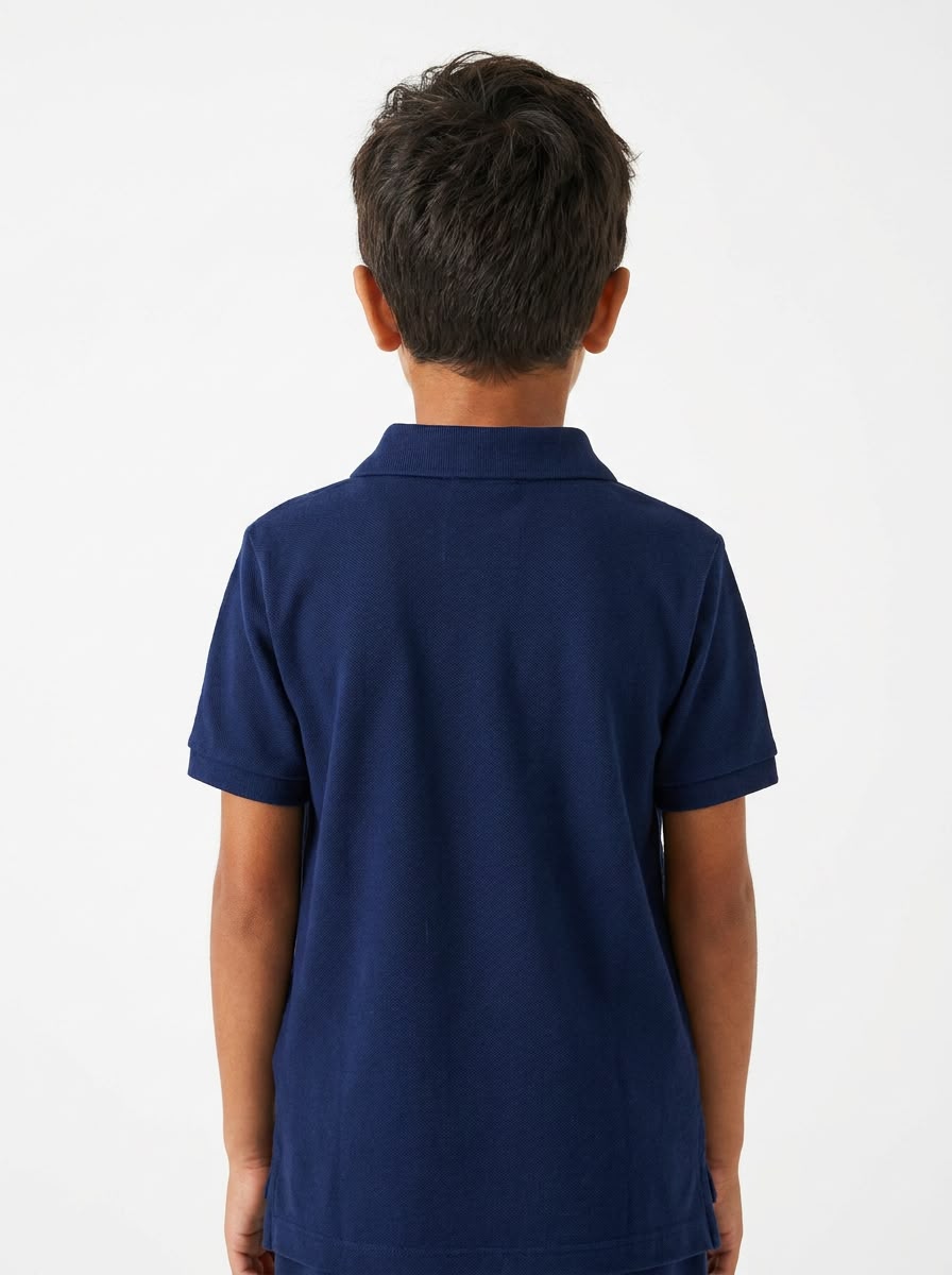 Camisa Gola Polo Infantil RL - Azul Marinho Small Pony Vermelho