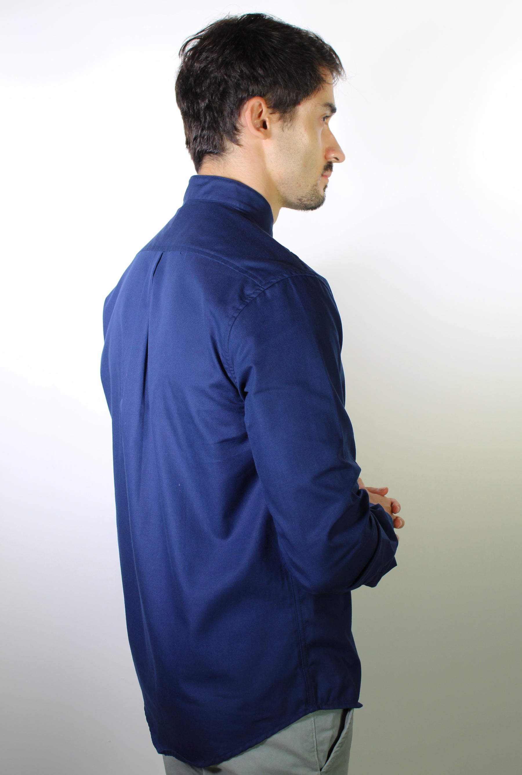 Camisa RL Manga Longa Gola Padre - Azul Marinho