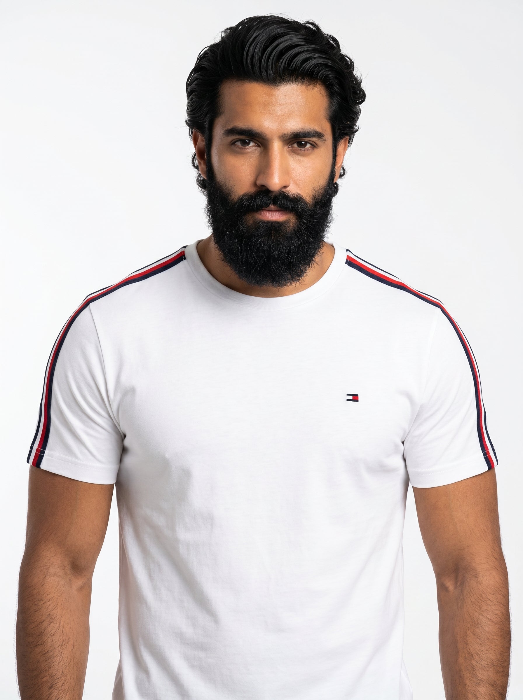 Camiseta TH Shoulder Stripe - Off White