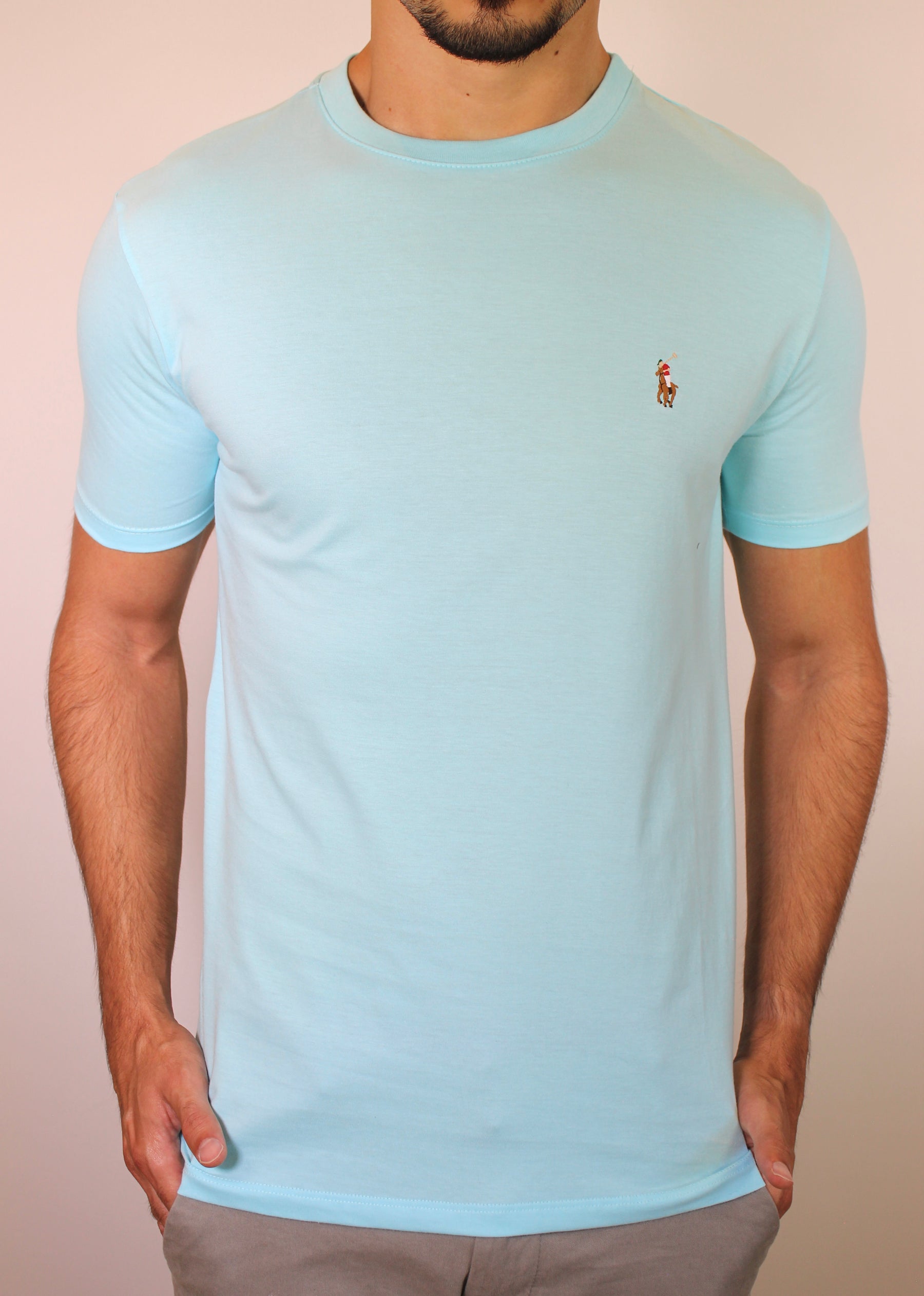 Camiseta RL Essential Small Pony Colorido - Azul Capri