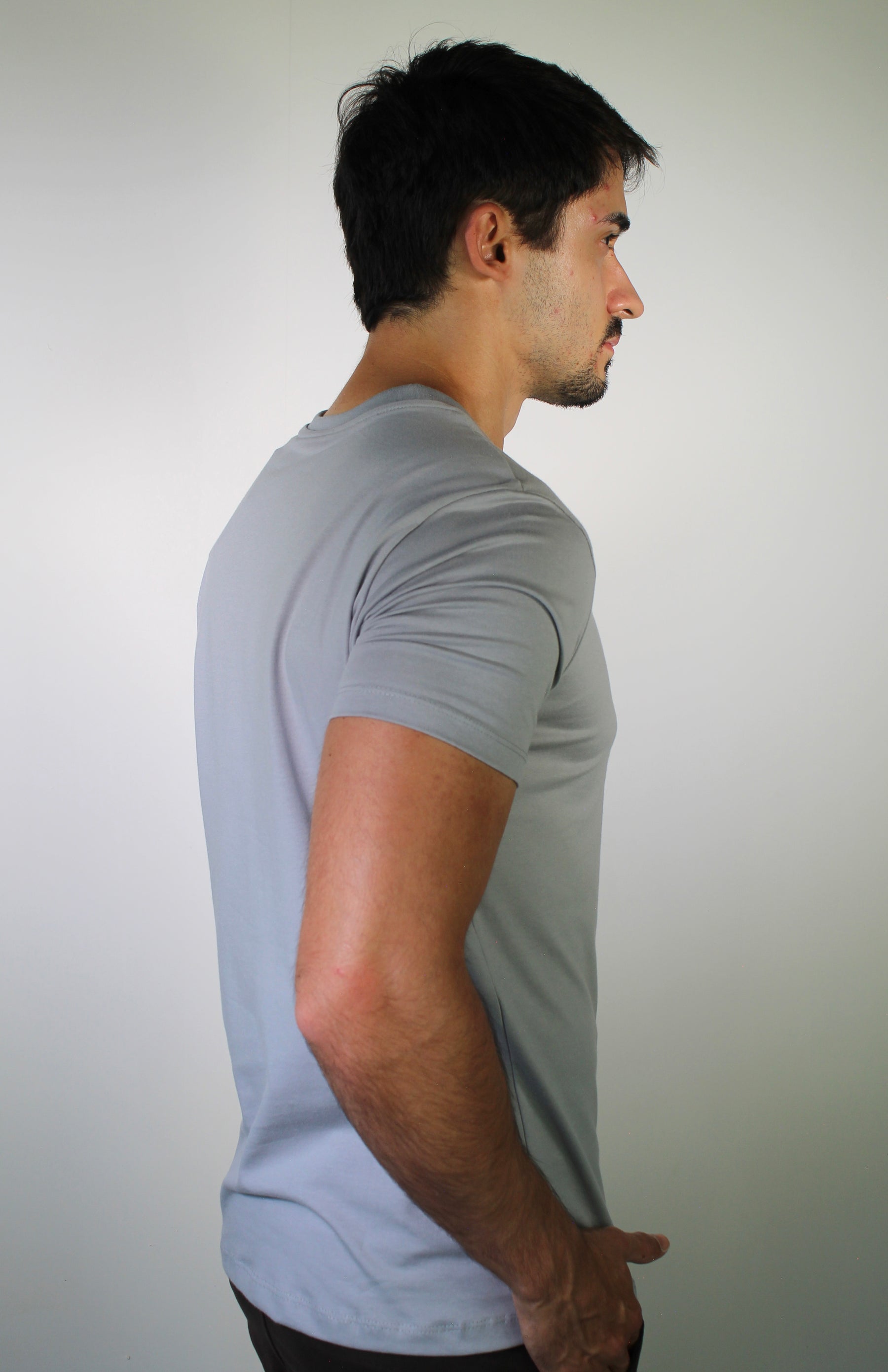 Camiseta AX Side Logo Line - Cinza