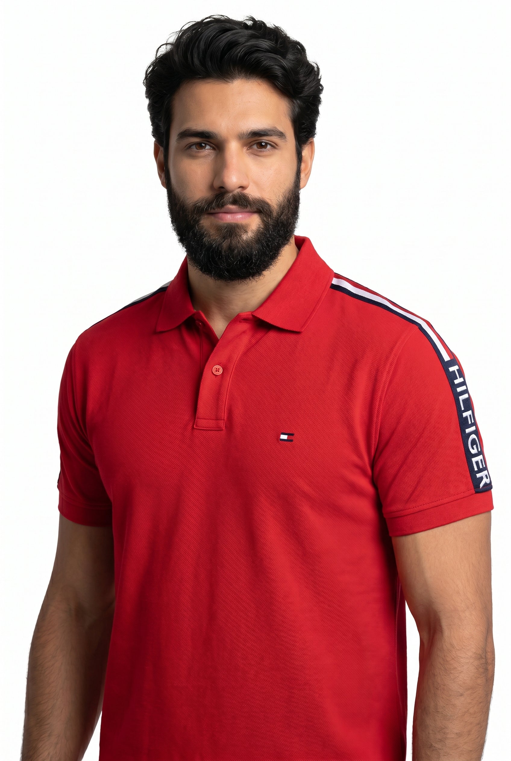 Camisa Gola Polo TH Legacy Stripe - Vermelha
