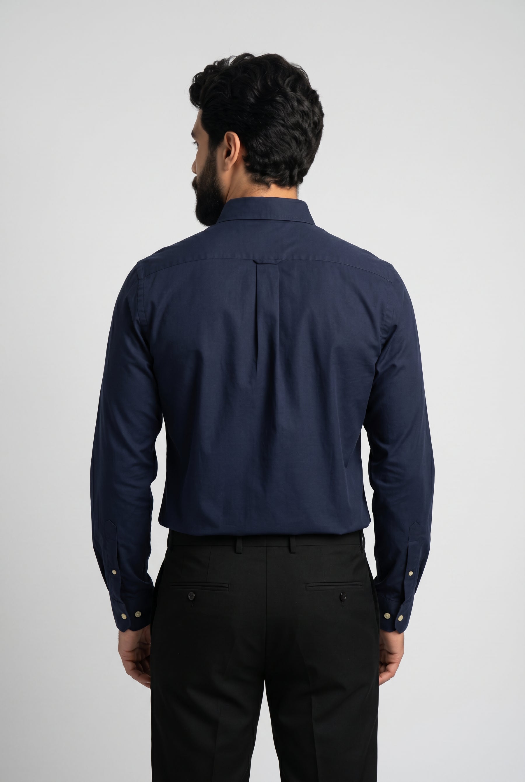Camisa Social Lisa RL Manga Longa - Azul Marinho