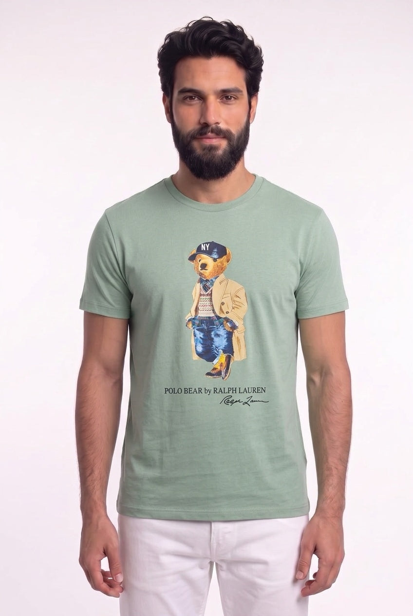 Camiseta RL Iconic Bear Golf Club - Verde Menta
