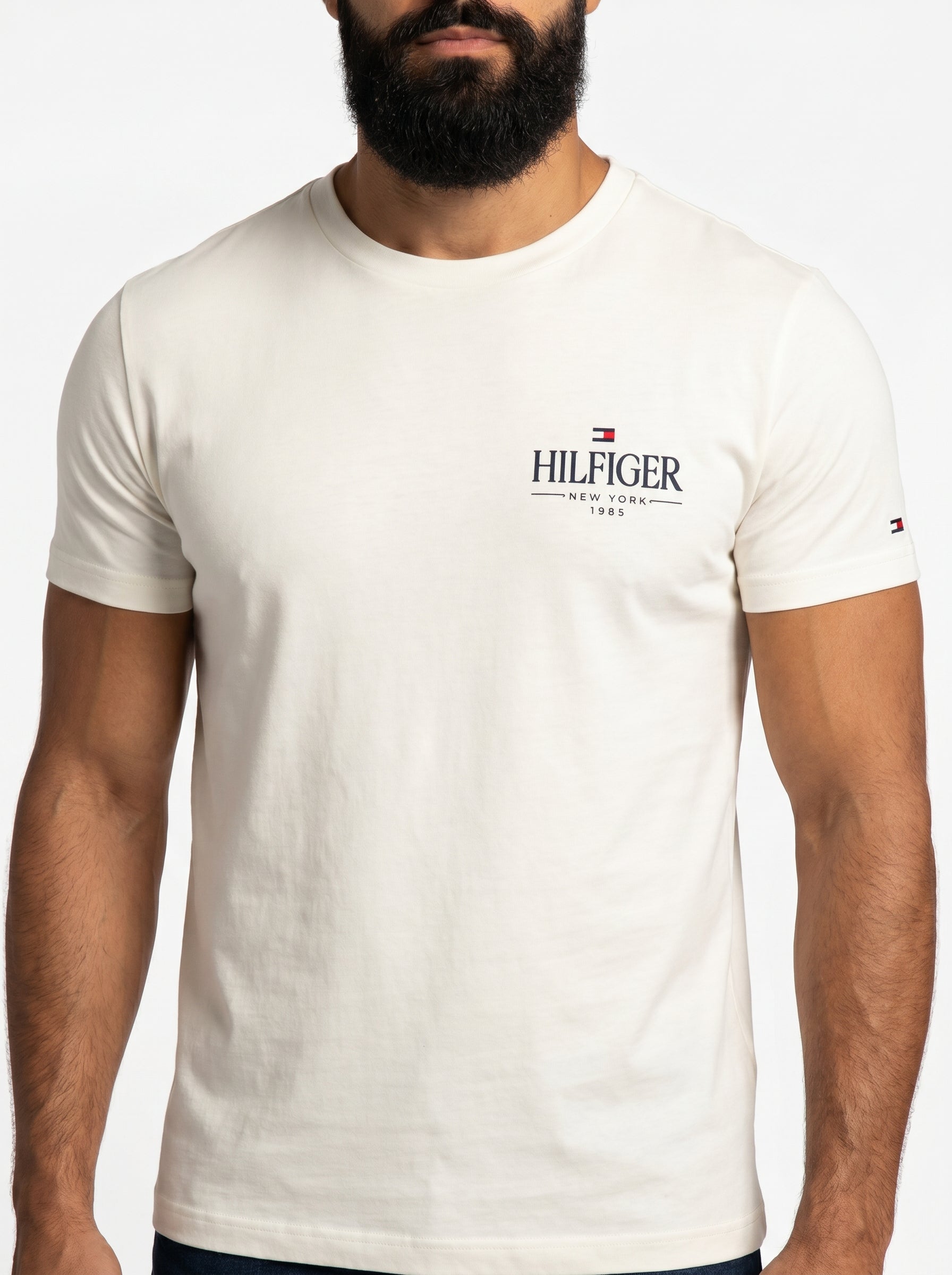 Camiseta TH New York Side Label - Off White