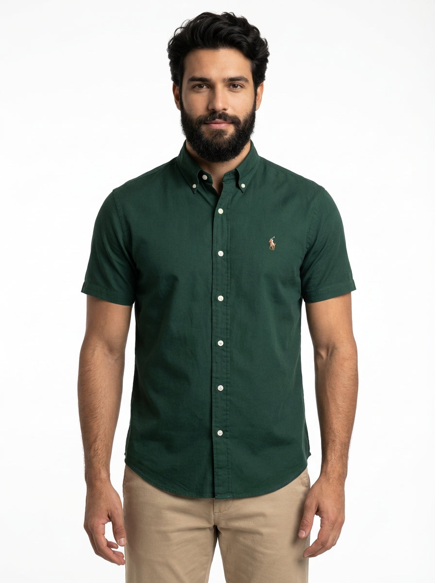 Camisa Social Manga Curta RL - Verde Floresta