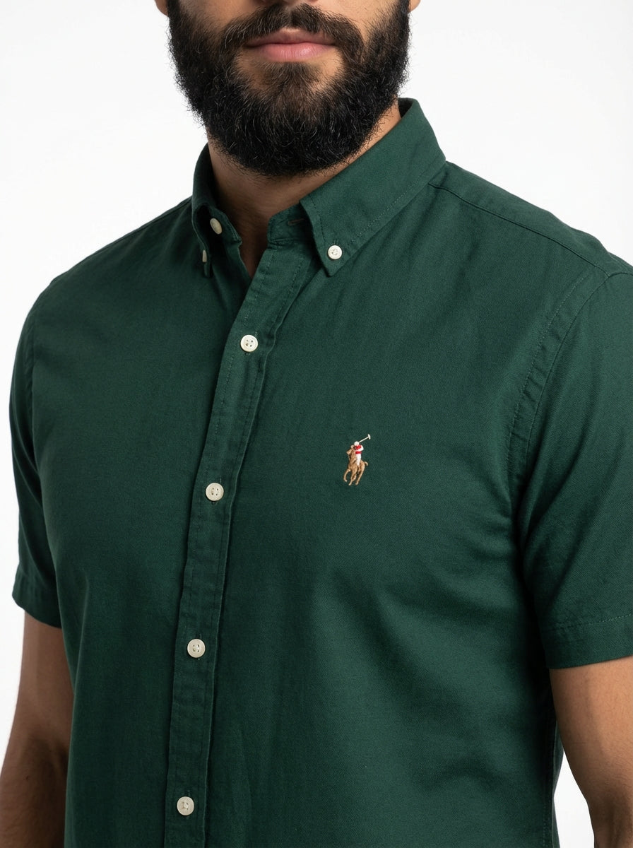 Camisa Social Manga Curta RL - Verde Floresta