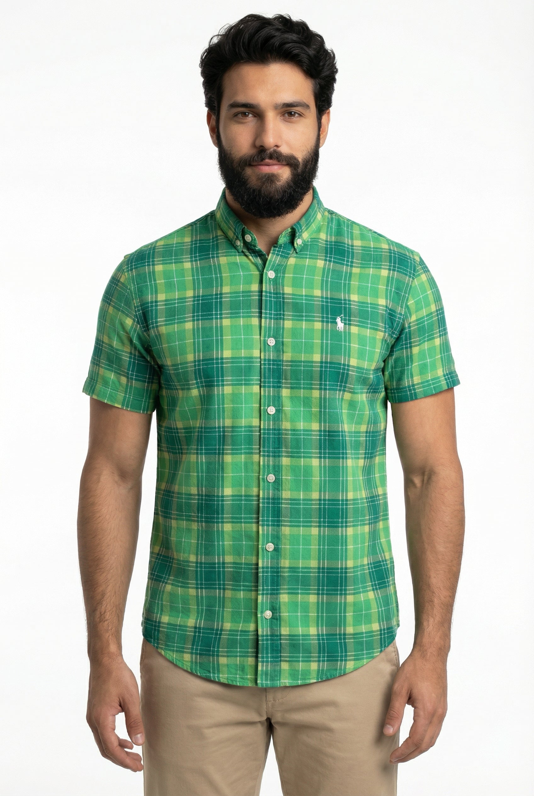 Camisa Manga Curta RL - Xadrez Clássico Verde