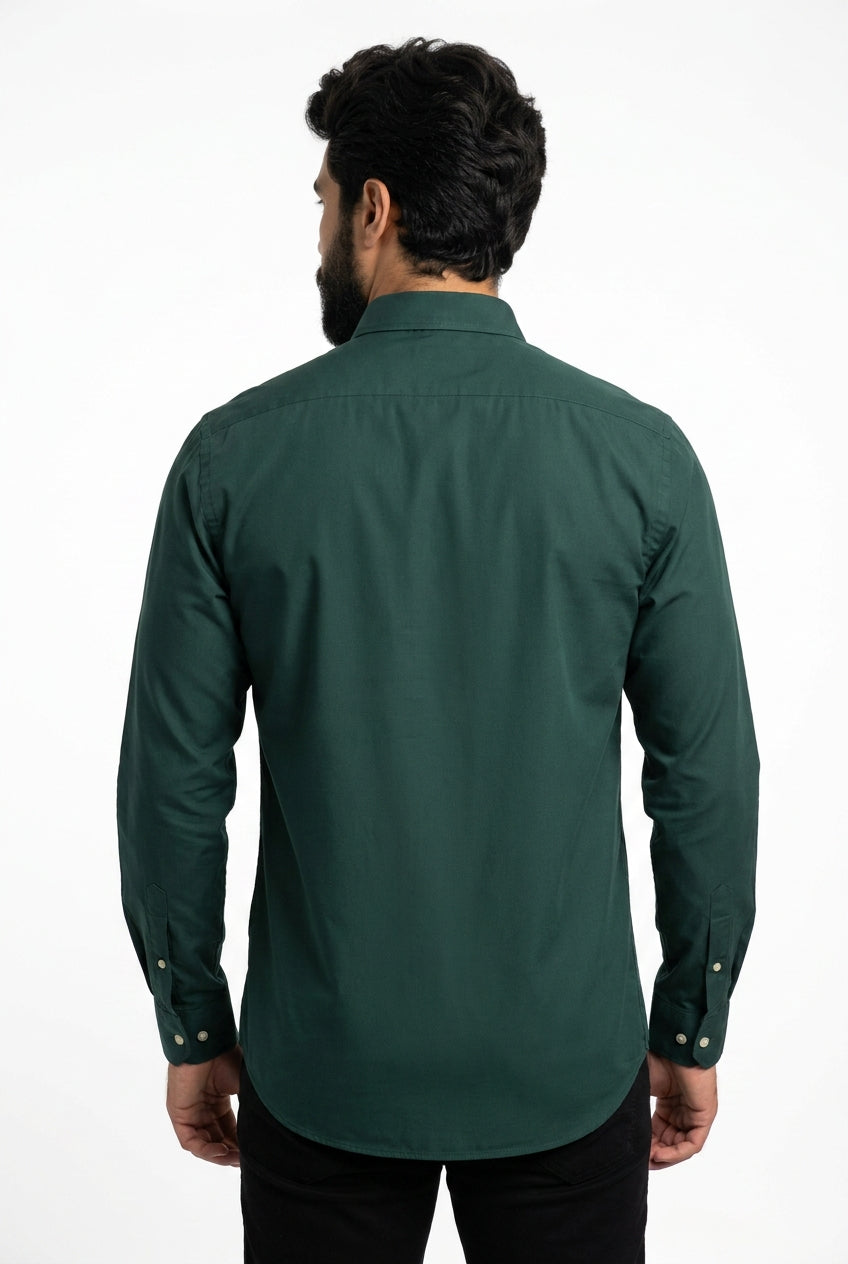 Camisa Social Lisa RL Manga Longa - Verde Floresta