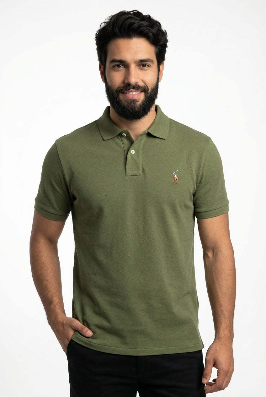 Camisa Gola Polo RL - Verde Musgo Small Pony Colorido