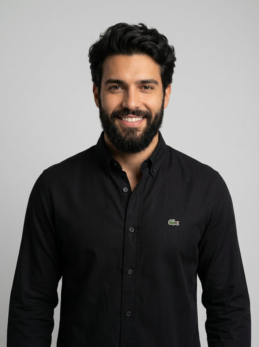Camisa Social LCT Signature Manga Longa - Preta
