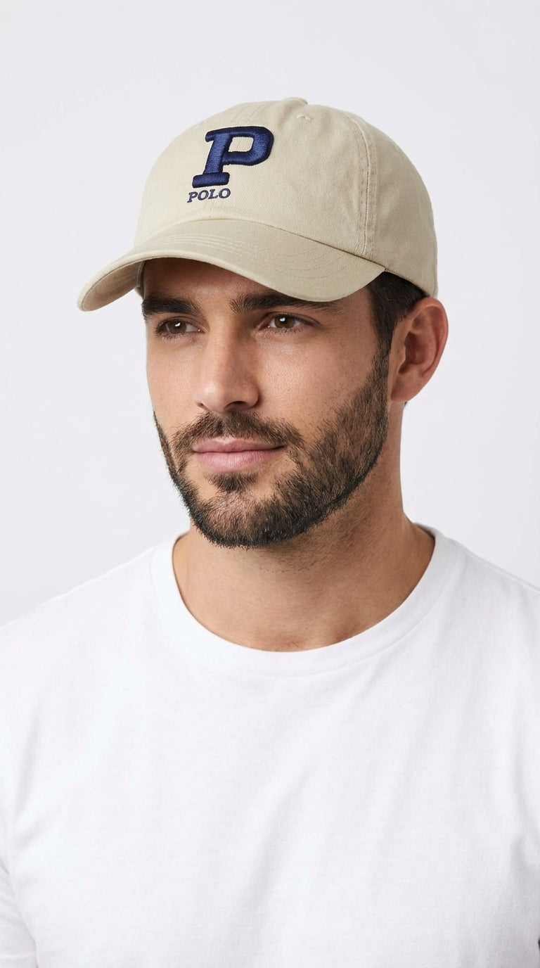 Boné Polo RL P Letter - Creme