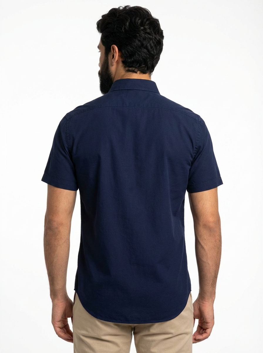 Camisa Social Manga Curta RL - Azul Marinho