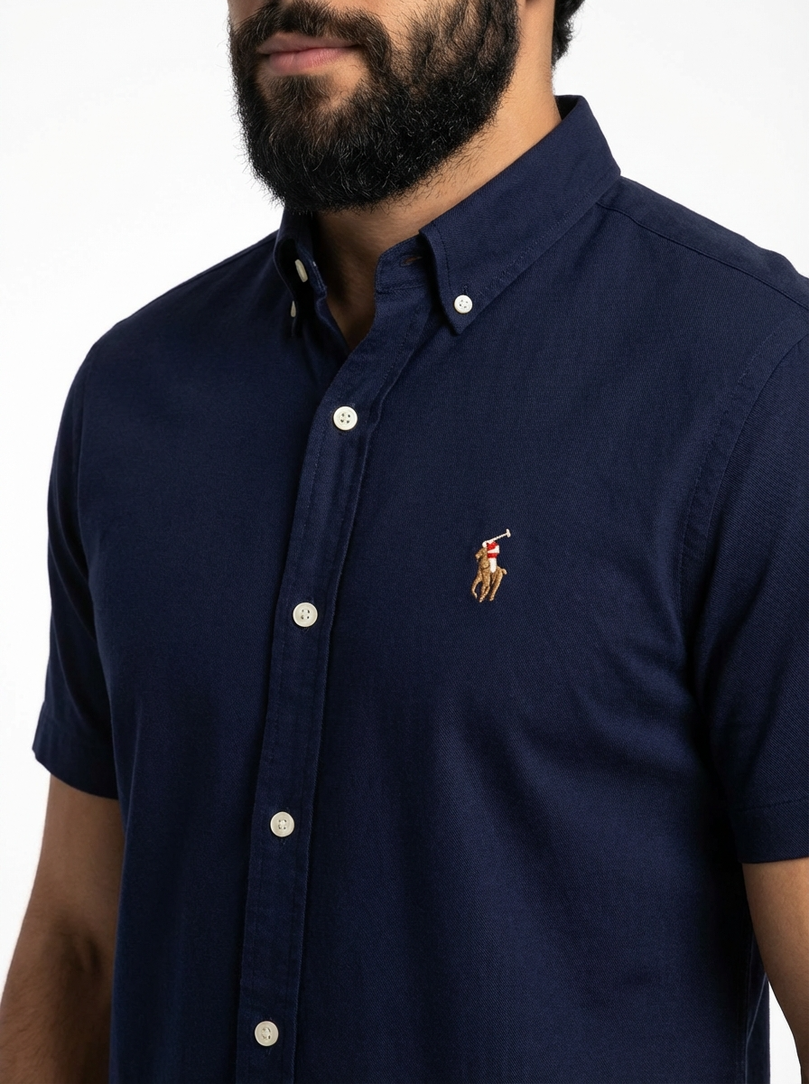 Camisa Social Manga Curta RL - Azul Marinho