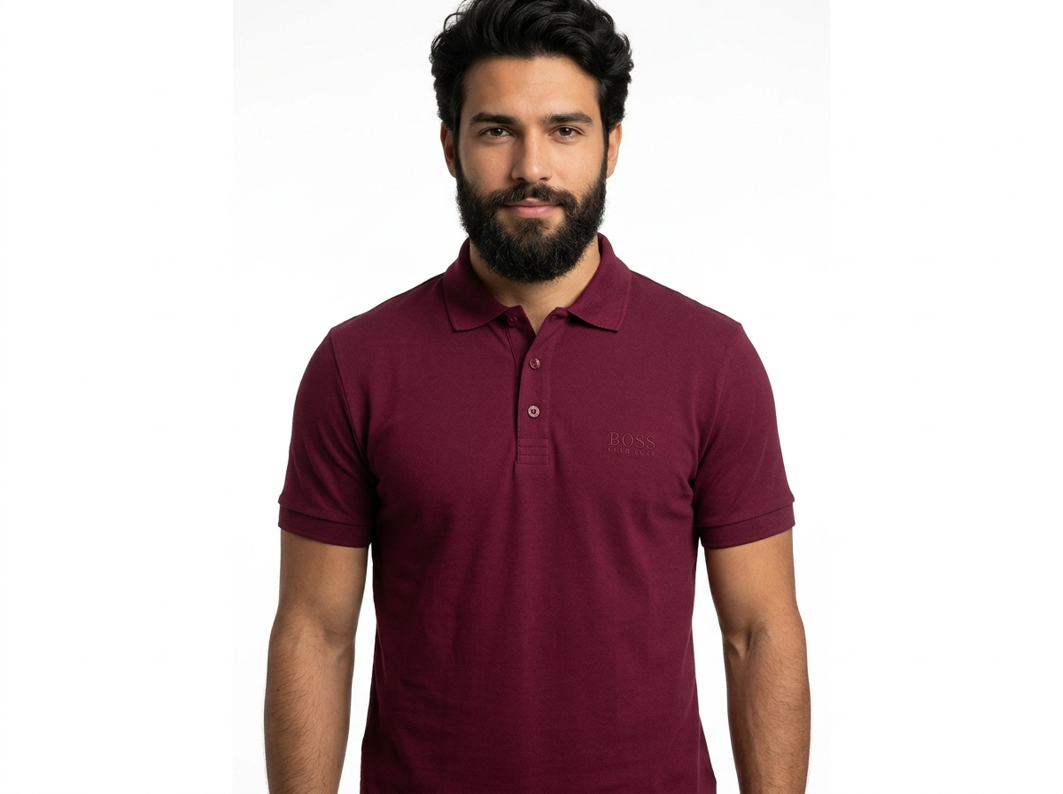 Camisa Gola Polo Boss | Boss Monochrome - Bordô